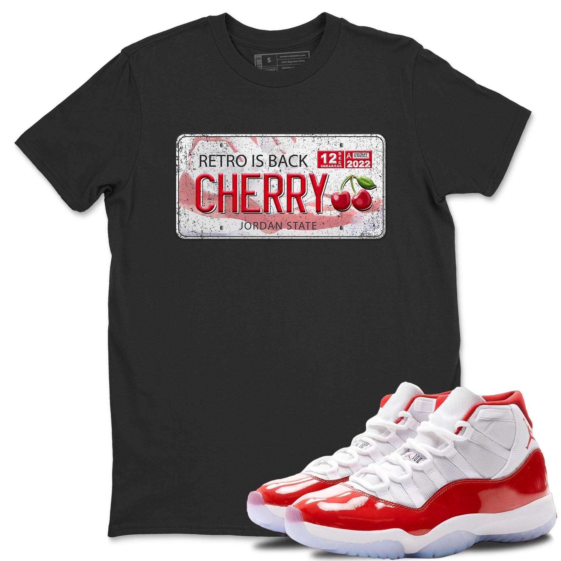 Jordan 11 Cherry Sneaker Match Tees Jordan Plate Sneaker Tees Jordan 11 Cherry Sneaker Release Tees Unisex Shirts