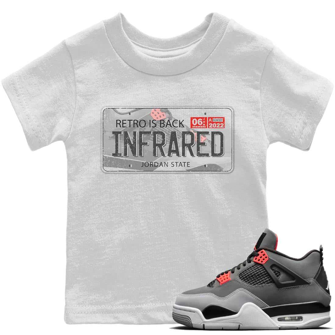 Jordan 4 Infrared Sneaker Match Tees Jordan Plate Sneaker Tees Jordan 4 Infrared Sneaker Release Tees Kids Shirts