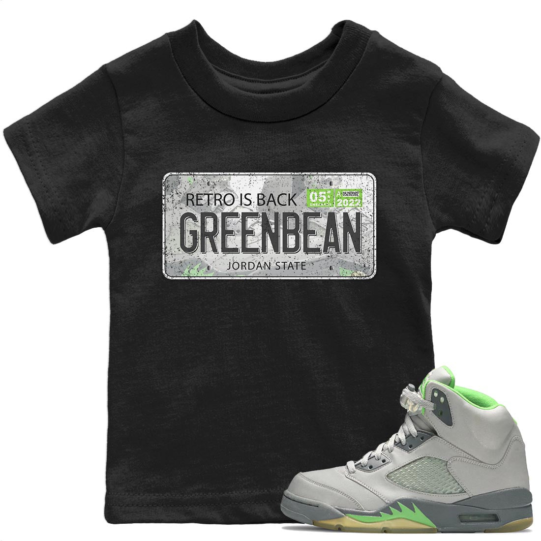 Jordan 5 Green Bean Sneaker Match Tees Jordan Plate Sneaker Tees Jordan 5 Green Bean Sneaker Release Tees Kids Shirts