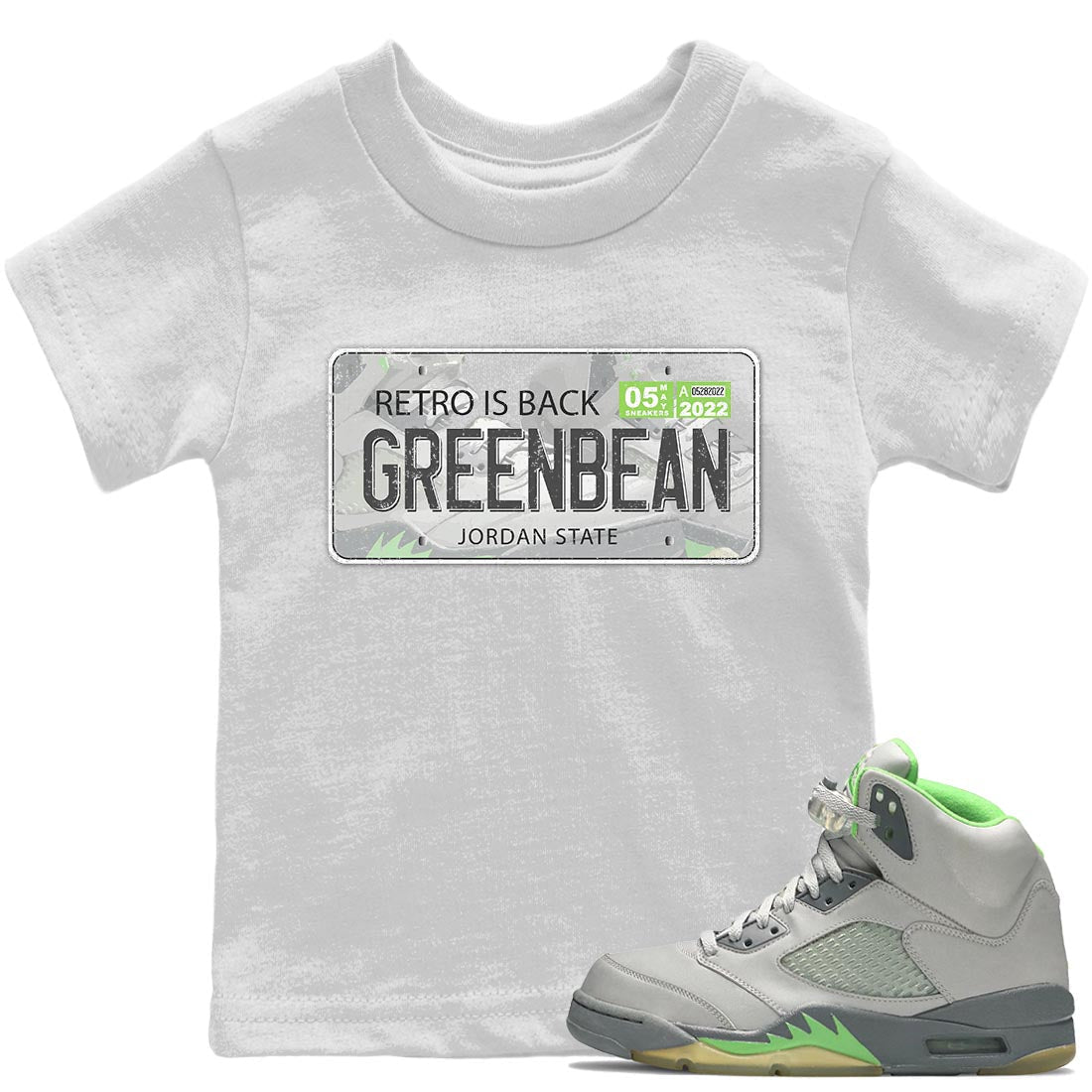 Jordan 5 Green Bean Sneaker Match Tees Jordan Plate Sneaker Tees Jordan 5 Green Bean Sneaker Release Tees Kids Shirts