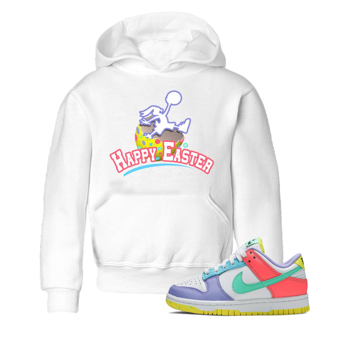Dunk Easter Candy Sneaker Match Tees Jumpman Bunny Sneaker Tees Holiday Easter T-Shirt Sneaker Release Tees Kids Shirts White 1