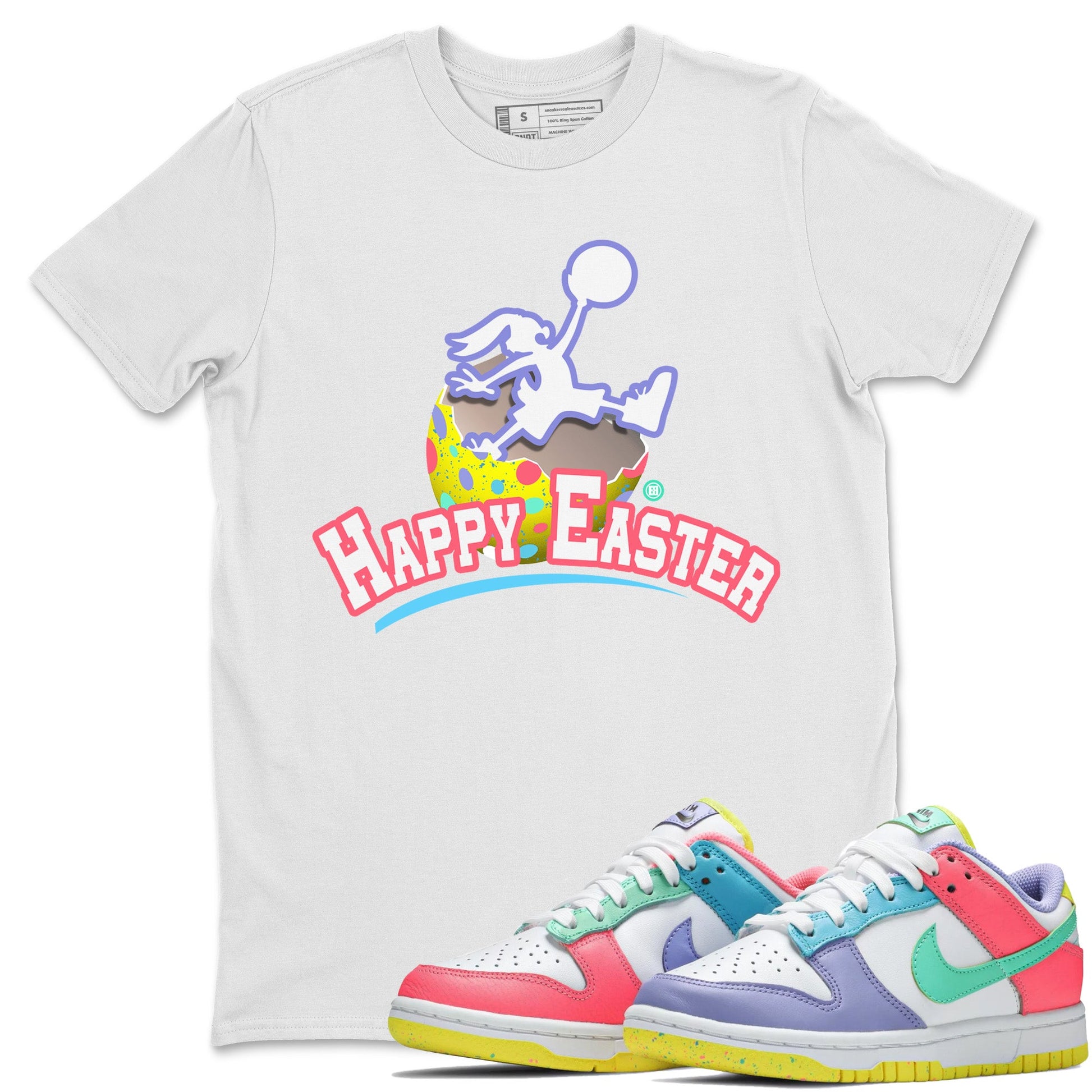 Dunk Easter Candy Sneaker Match Tees Jumpman Bunny Sneaker Tees Holiday Easter T-Shirt Sneaker Release Tees Unisex Shirts White 1