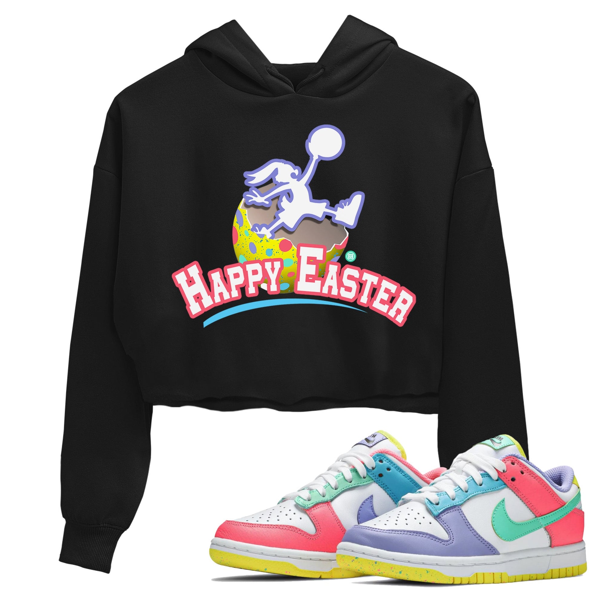 Dunk Easter Candy Sneaker Match Tees Jumpman Bunny Sneaker Tees Holiday Easter T-Shirt Sneaker Release Tees Women's Shirts Black 1