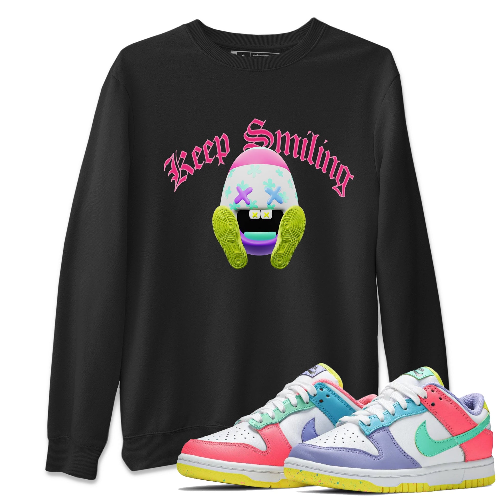 Dunk Easter Candy Sneaker Match Tees Keep Smiling Sneaker Tees Nike Easter Sneaker Release Tees Unisex Shirts Black 1