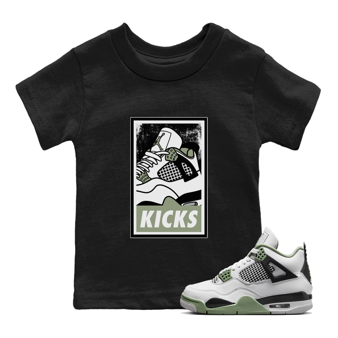 Jordan 4 Seafoam Sneaker Match Tees KICKS Sneaker Tees Jordan 4 Seafoam Sneaker Release Tees Kids Shirts