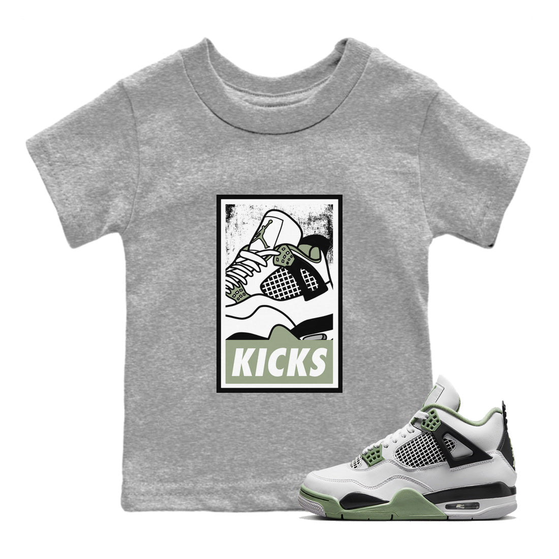 Jordan 4 Seafoam Sneaker Match Tees KICKS Sneaker Tees Jordan 4 Seafoam Sneaker Release Tees Kids Shirts