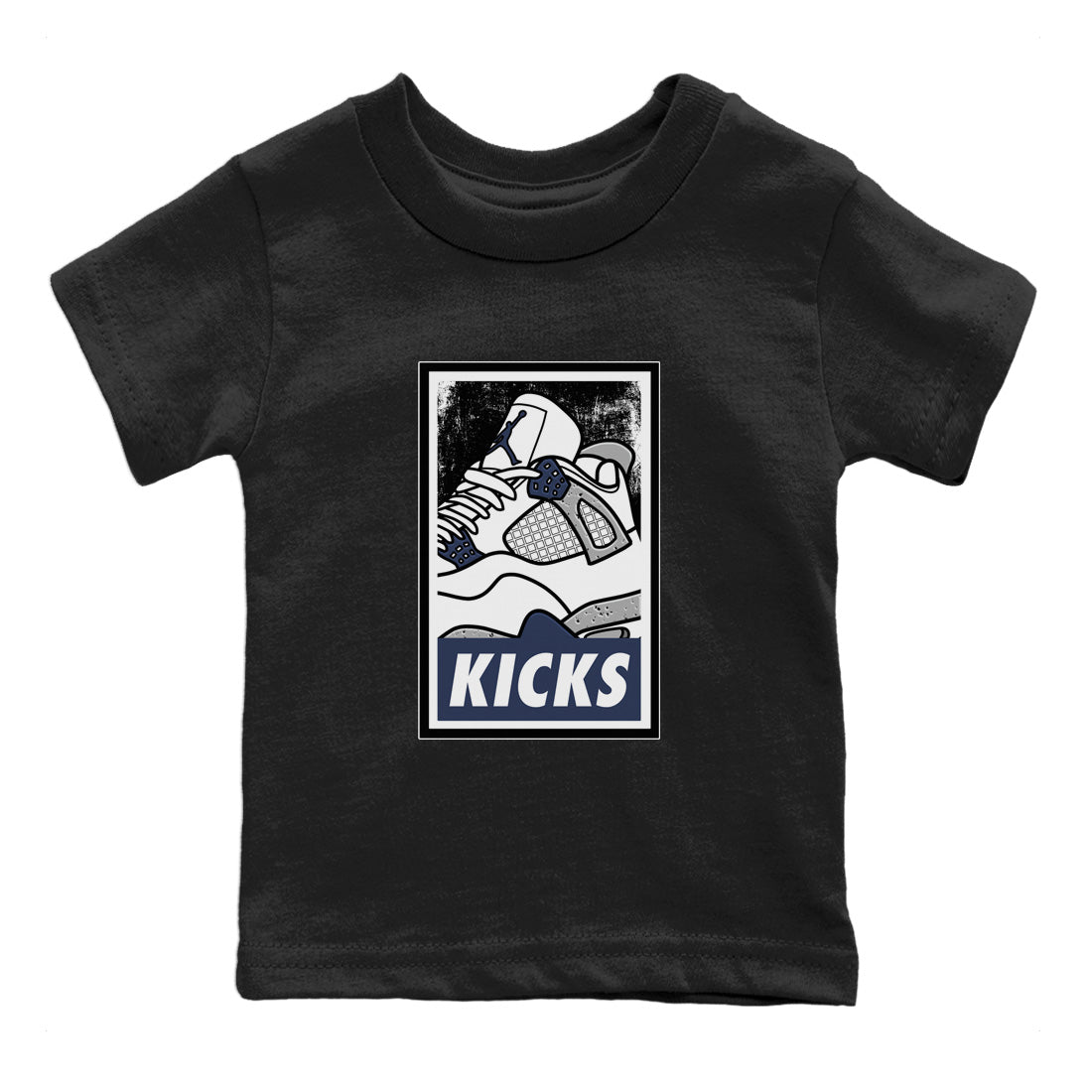 Jordan 4 Midnight Navy Sneaker Match Tees KICKS Sneaker Tees Jordan 4 Midnight Navy Sneaker Release Tees Kids Shirts