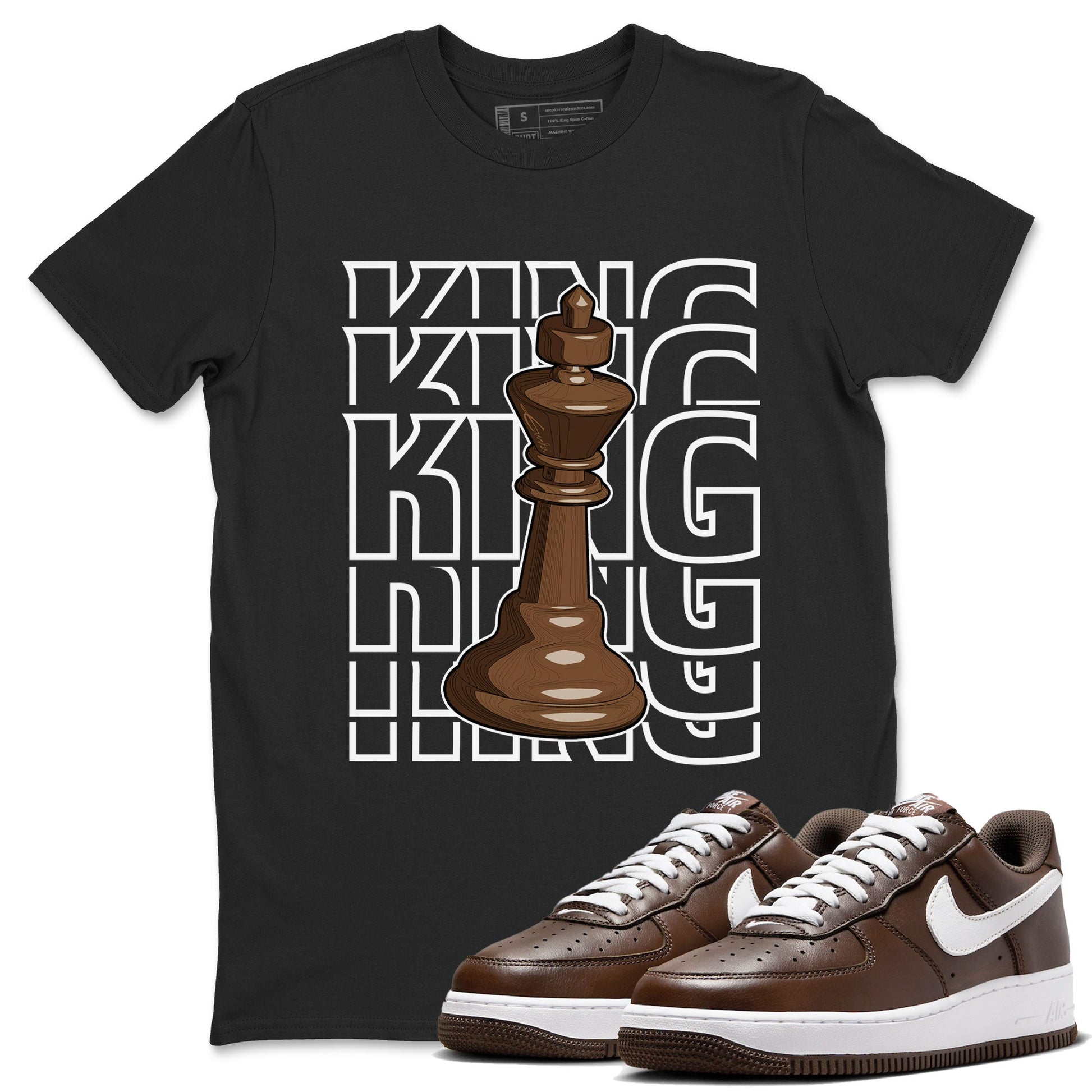 AF1 Chocolate shirt to match jordans King sneaker tees Air Force 1 Chocolate SNRT Sneaker Release Tees Cotton Sneaker Tee Black 1 T-Shirt