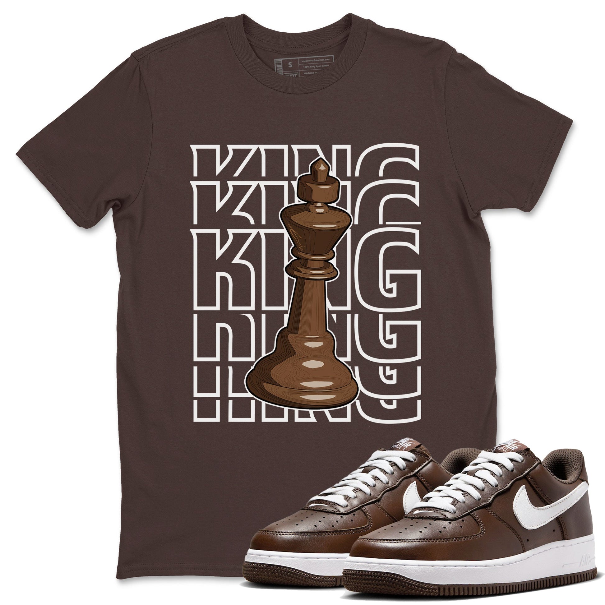 AF1 Chocolate shirt to match jordans King sneaker tees Air Force 1 Chocolate SNRT Sneaker Release Tees Cotton Sneaker Tee Dark Chocolate 1 T-Shirt