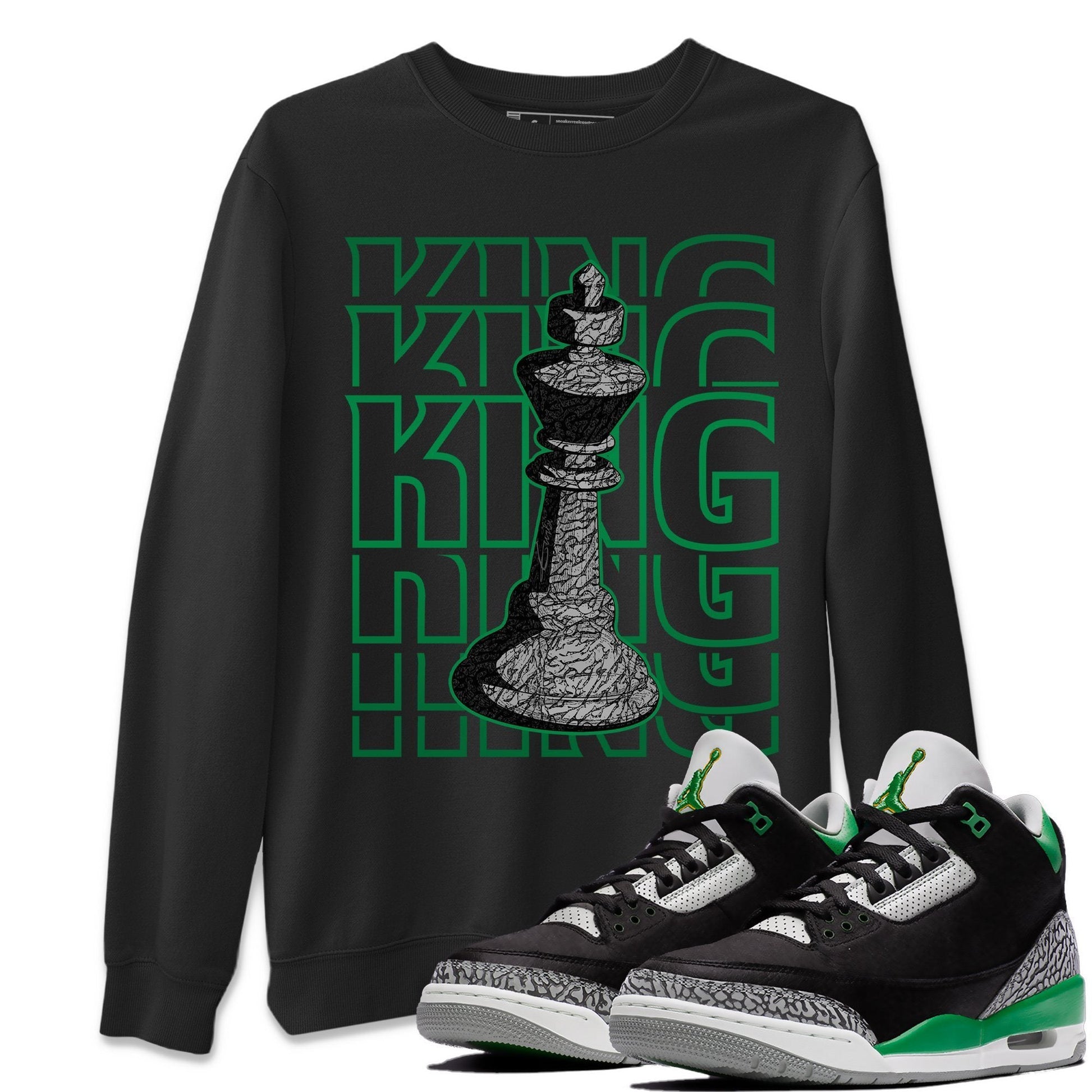 Jordan 3 Pine Green Sneaker Match Tees King Sneaker Tees Jordan 3 Pine Green Sneaker Release Tees Unisex Shirts