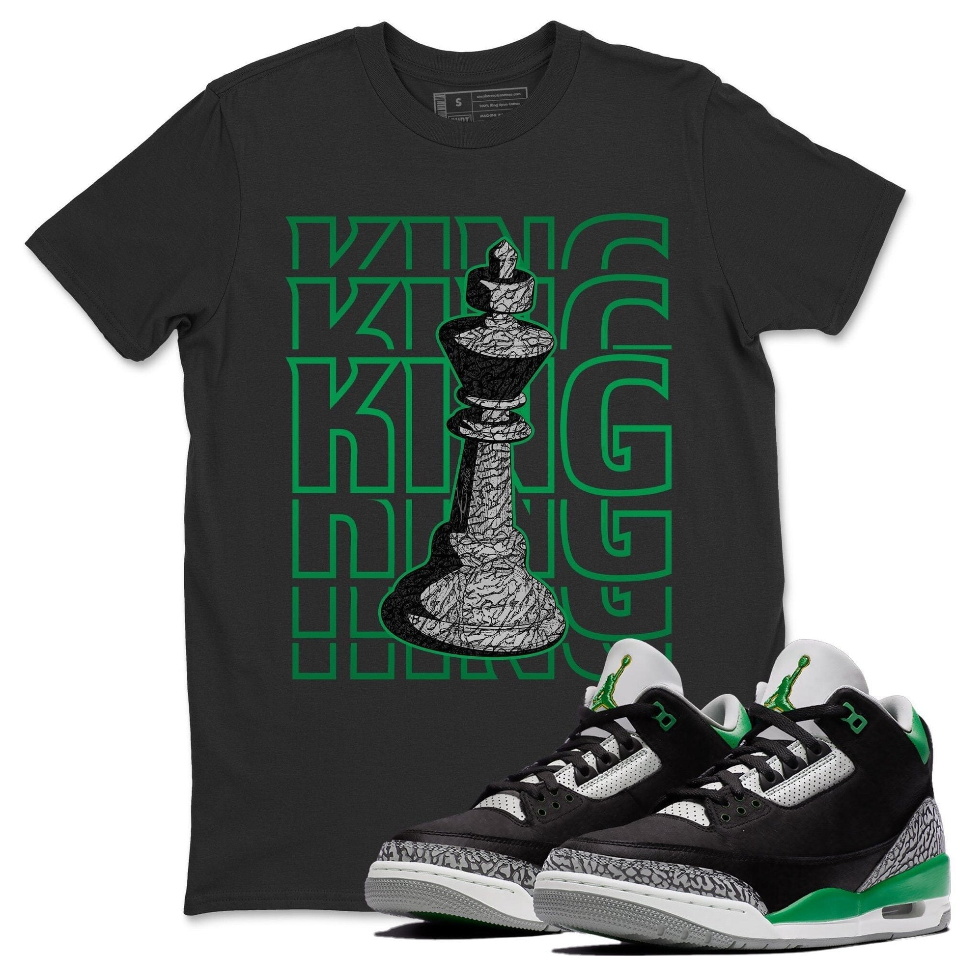 Jordan 3 Pine Green Sneaker Match Tees King Sneaker Tees Jordan 3 Pine Green Sneaker Release Tees Unisex Shirts