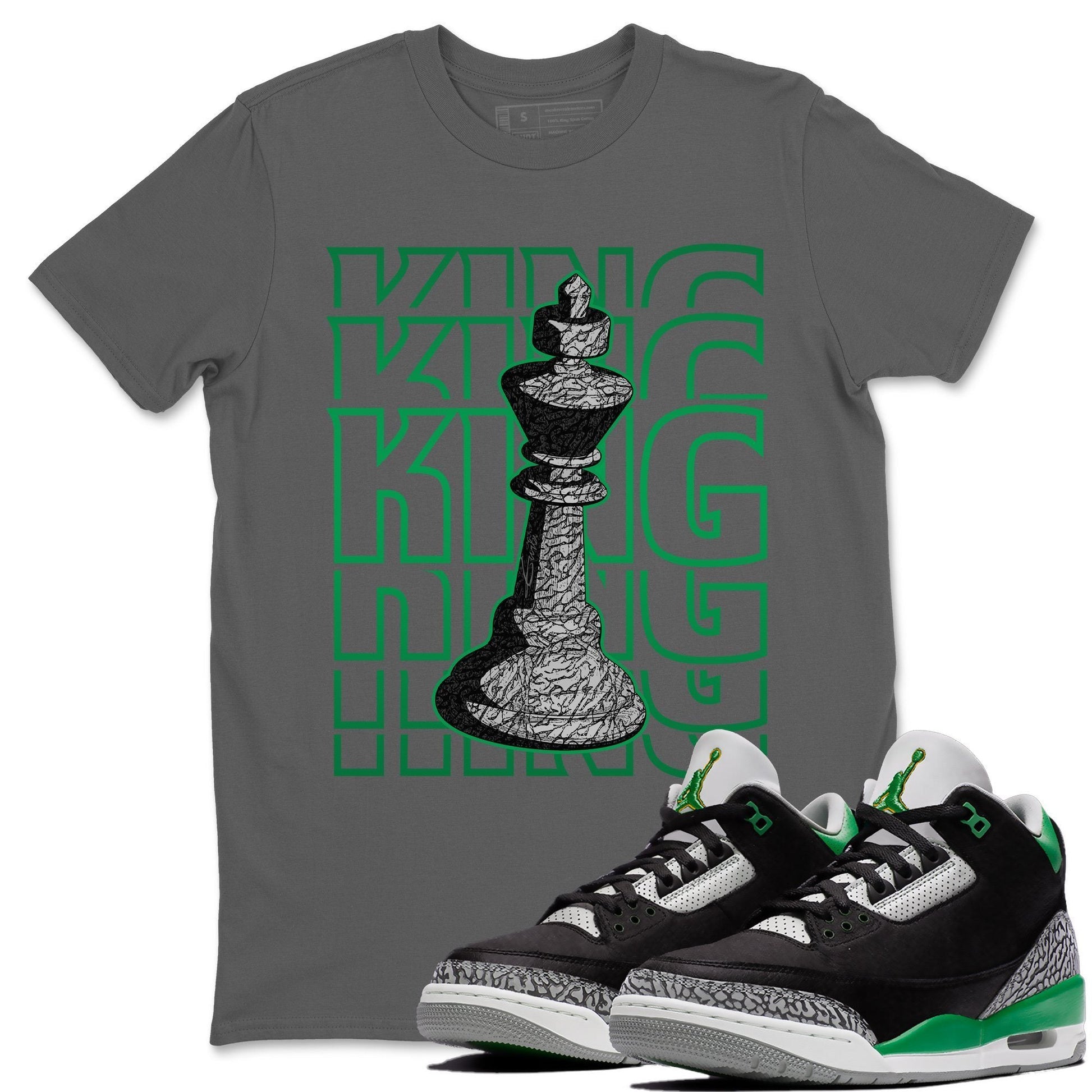 Jordan 3 Pine Green Sneaker Match Tees King Sneaker Tees Jordan 3 Pine Green Sneaker Release Tees Unisex Shirts