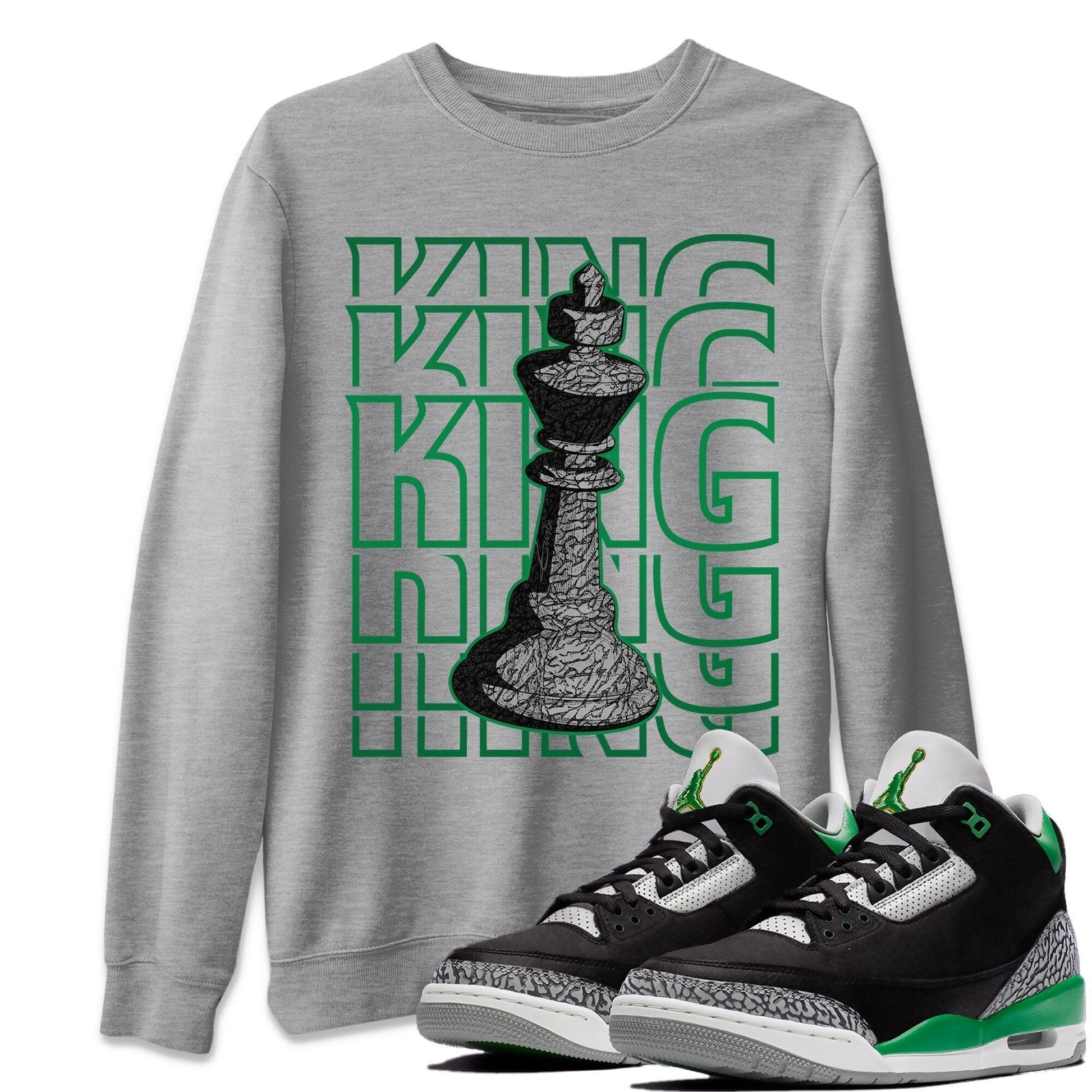 Jordan 3 Pine Green Sneaker Match Tees King Sneaker Tees Jordan 3 Pine Green Sneaker Release Tees Unisex Shirts