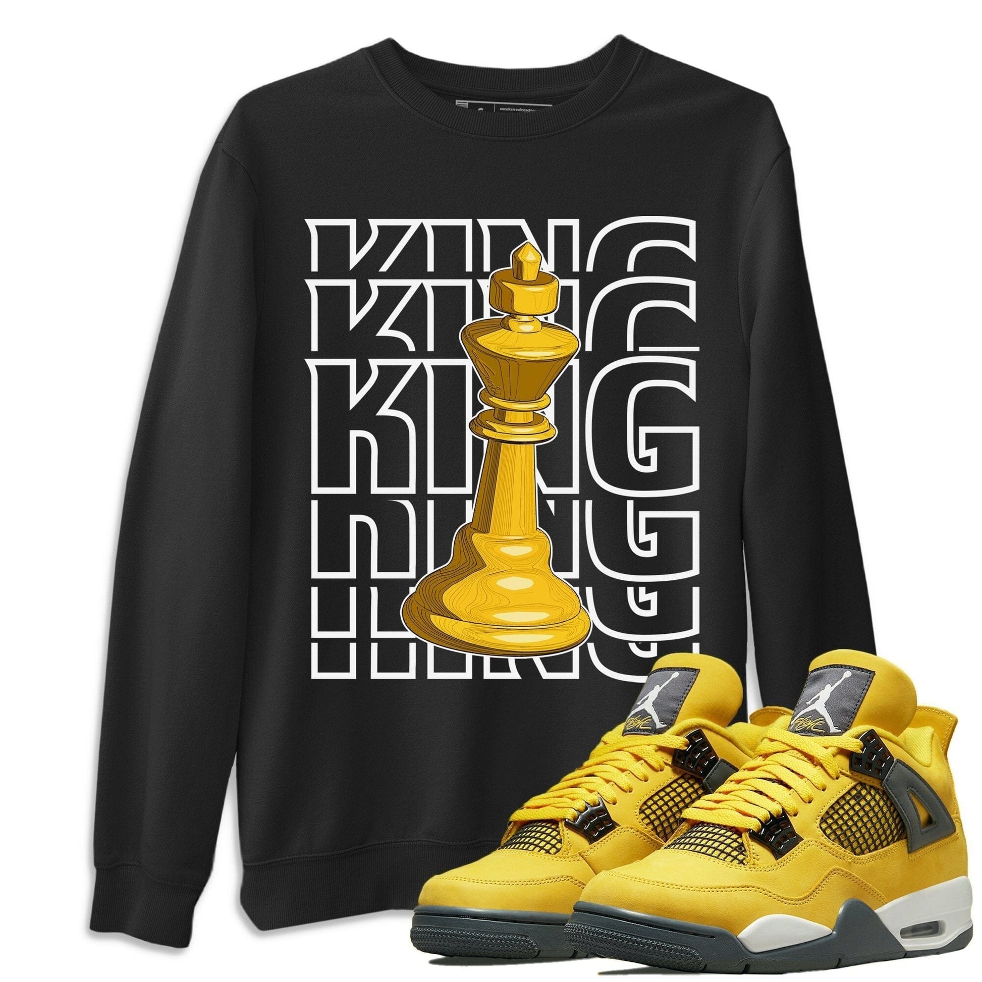 Jordan 4 Lightning Sneaker Match Tees King Sneaker Tees Jordan 4 Lightning Sneaker Release Tees Unisex Shirts