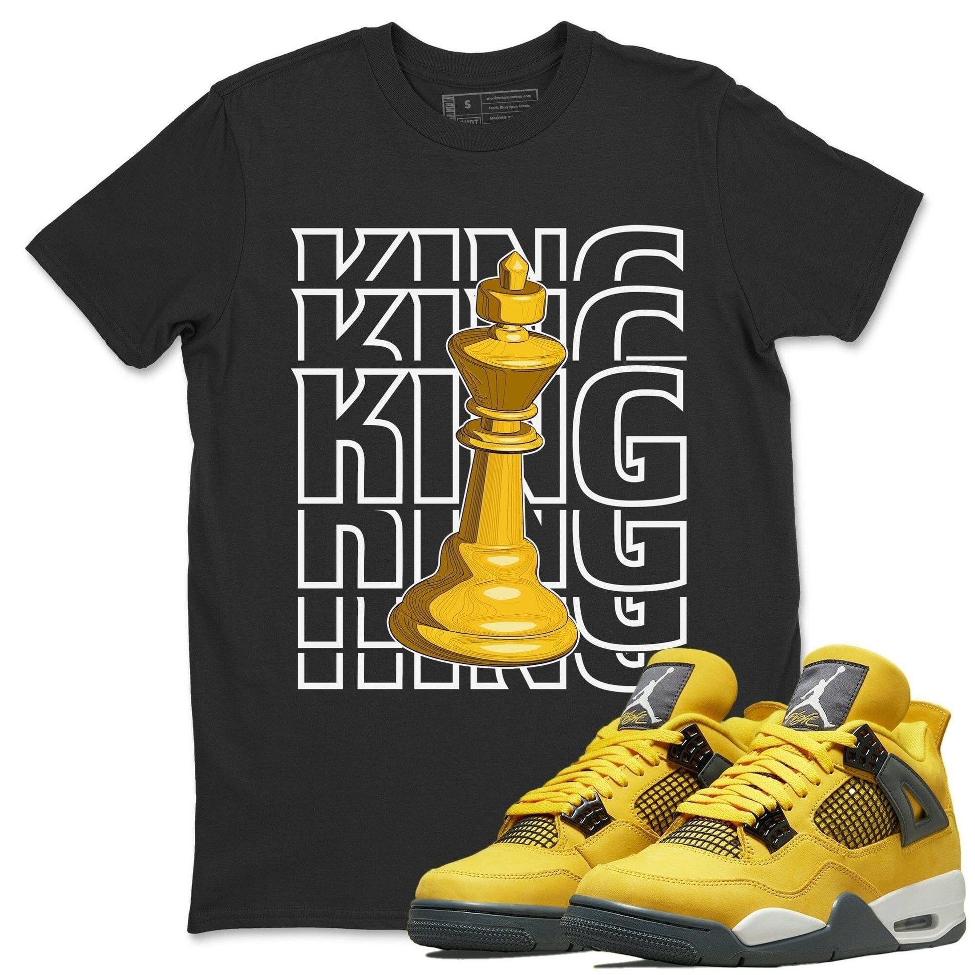 Jordan 4 Lightning Sneaker Match Tees King Sneaker Tees Jordan 4 Lightning Sneaker Release Tees Unisex Shirts