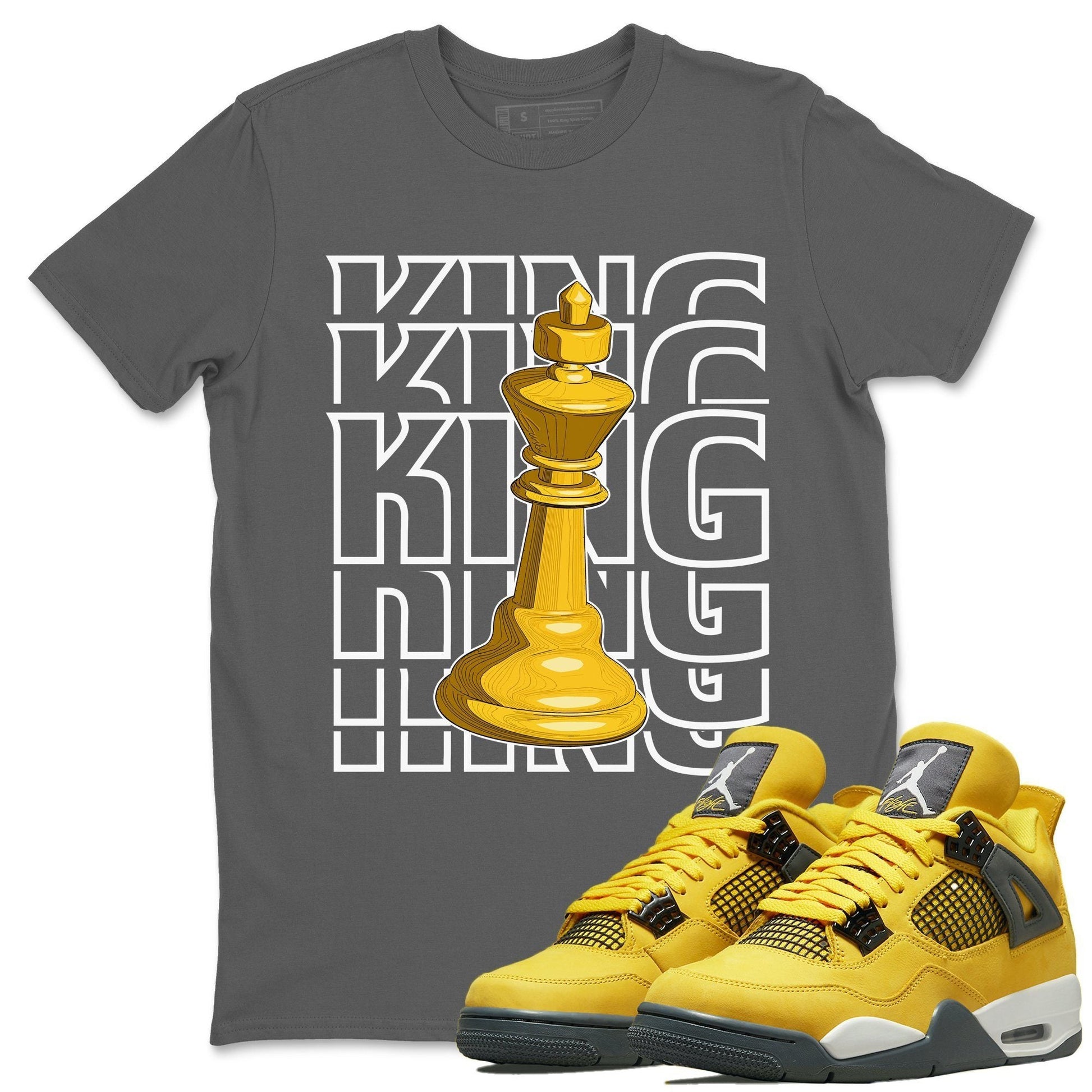 Jordan 4 Lightning Sneaker Match Tees King Sneaker Tees Jordan 4 Lightning Sneaker Release Tees Unisex Shirts