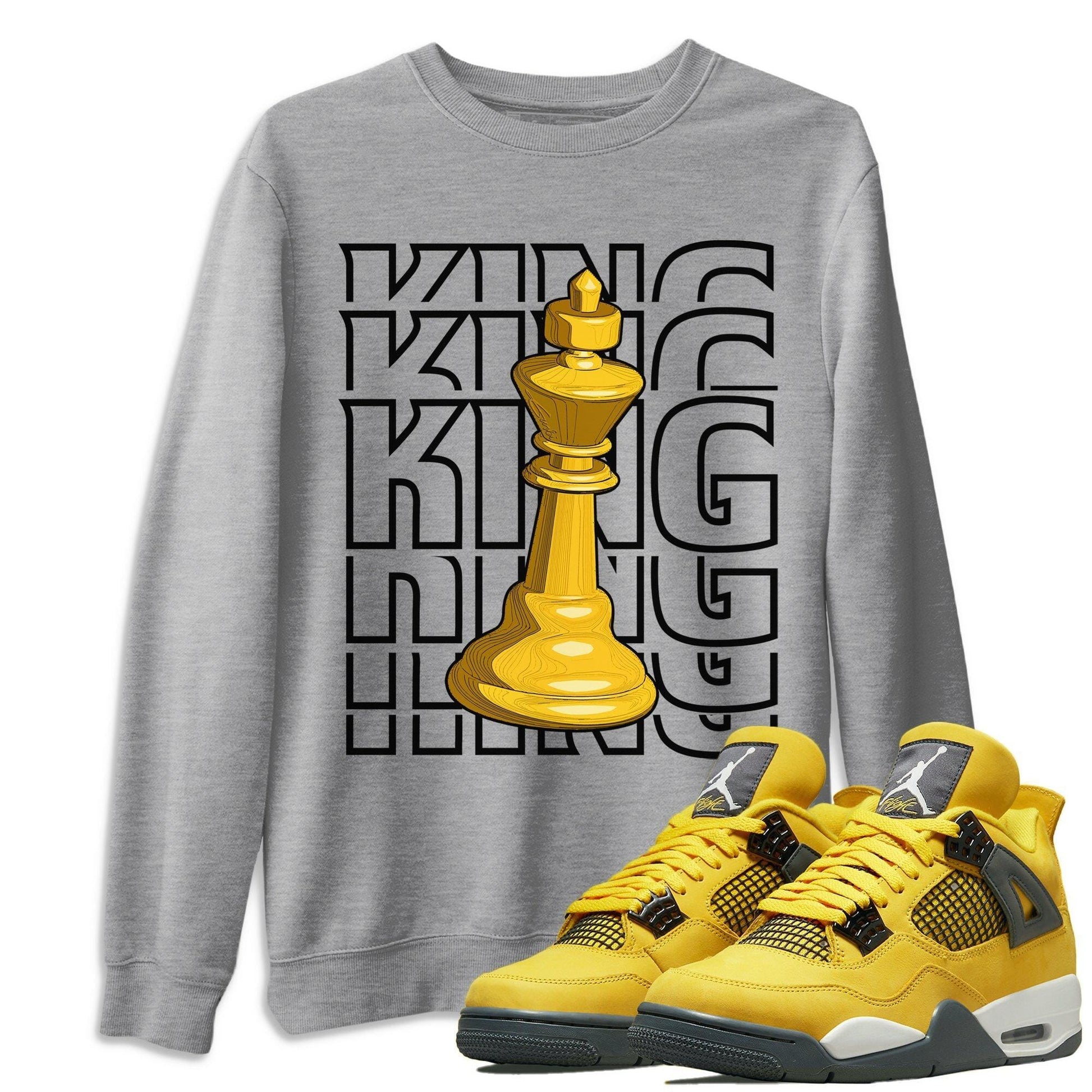 Jordan 4 Lightning Sneaker Match Tees King Sneaker Tees Jordan 4 Lightning Sneaker Release Tees Unisex Shirts