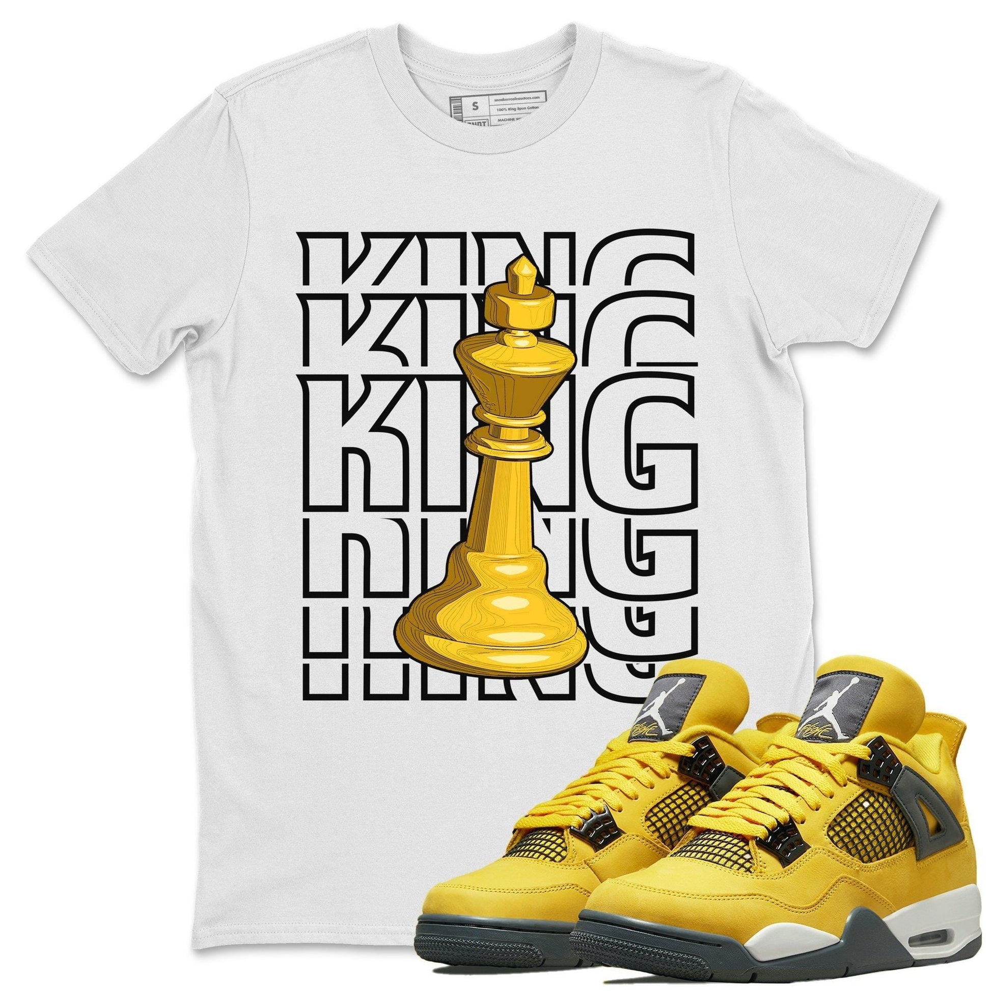 Jordan 4 Lightning Sneaker Match Tees King Sneaker Tees Jordan 4 Lightning Sneaker Release Tees Unisex Shirts