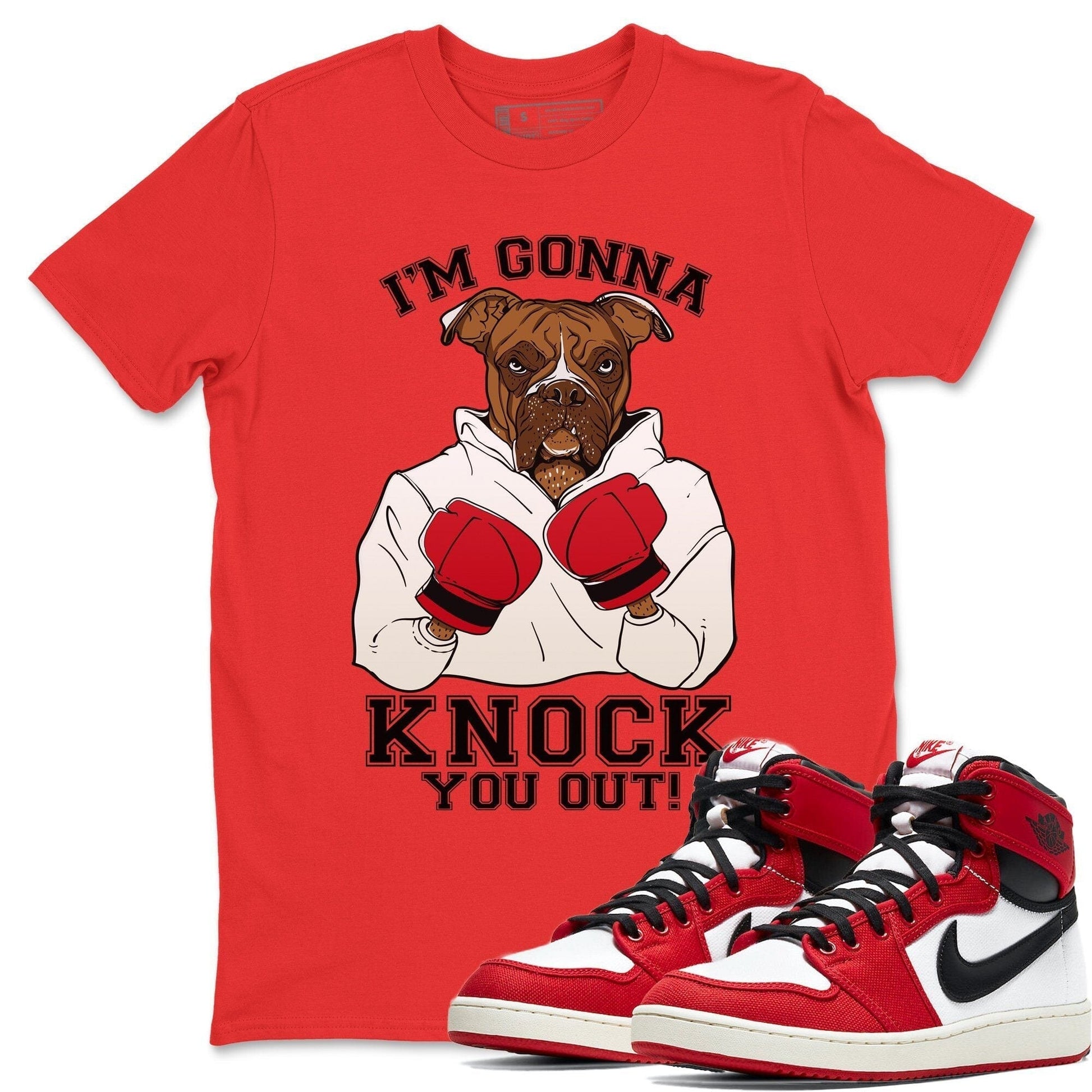 Jordan 1 Chicago Sneaker Match Tees KO Boxer Sneaker Tees Jordan 1 Chicago Sneaker Release Tees Unisex Shirts
