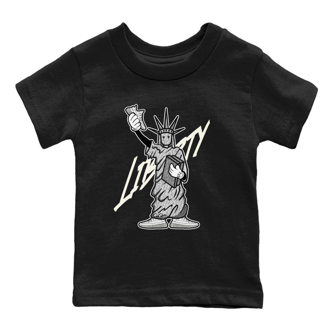 Yeezy 350 Static shirt to match jordans Liberty Of Staute sneaker tees Adidas Yeezy 350 Static SNRT Sneaker Release Tees Baby Toddler Black 2 T-Shirt