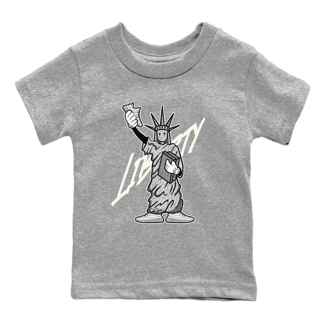 Yeezy 350 Static shirt to match jordans Liberty Of Staute sneaker tees Adidas Yeezy 350 Static SNRT Sneaker Release Tees Baby Toddler Heather Grey 2 T-Shirt