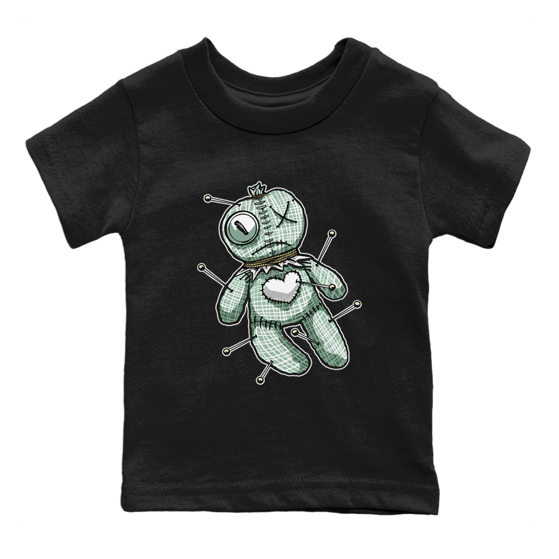 Dunk Mica Green unique Halloween sneaker tee Linen Voodoo Doll Sneaker Tees Dunk Low Mica Green Sneaker Release Tees Kids Shirts Black 2
