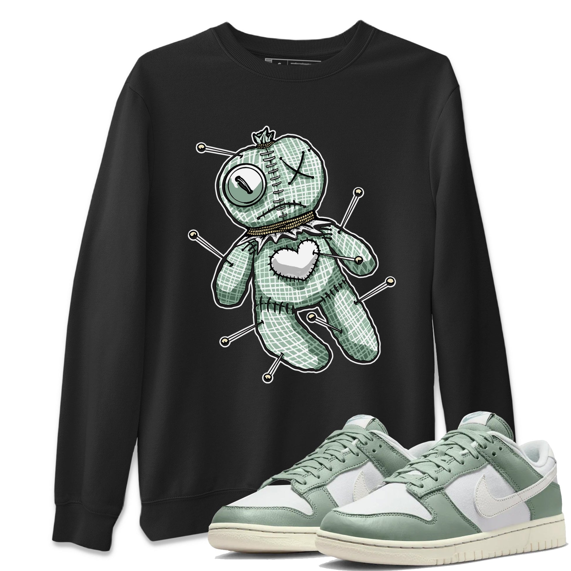 Dunk Mica Green unique Halloween sneaker tee Linen Voodoo Doll Sneaker Tees Dunk Low Mica Green Sneaker Release Tees Unisex Shirts Black 1
