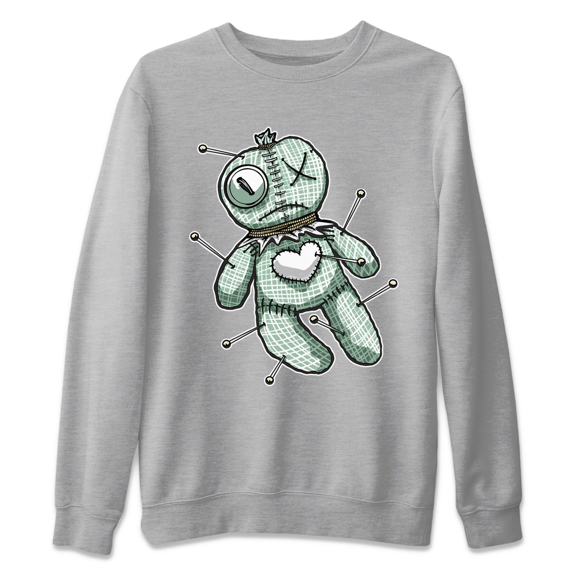 Dunk Mica Green unique Halloween sneaker tee Linen Voodoo Doll Sneaker Tees Dunk Low Mica Green Sneaker Release Tees Unisex Shirts Heather Grey 2