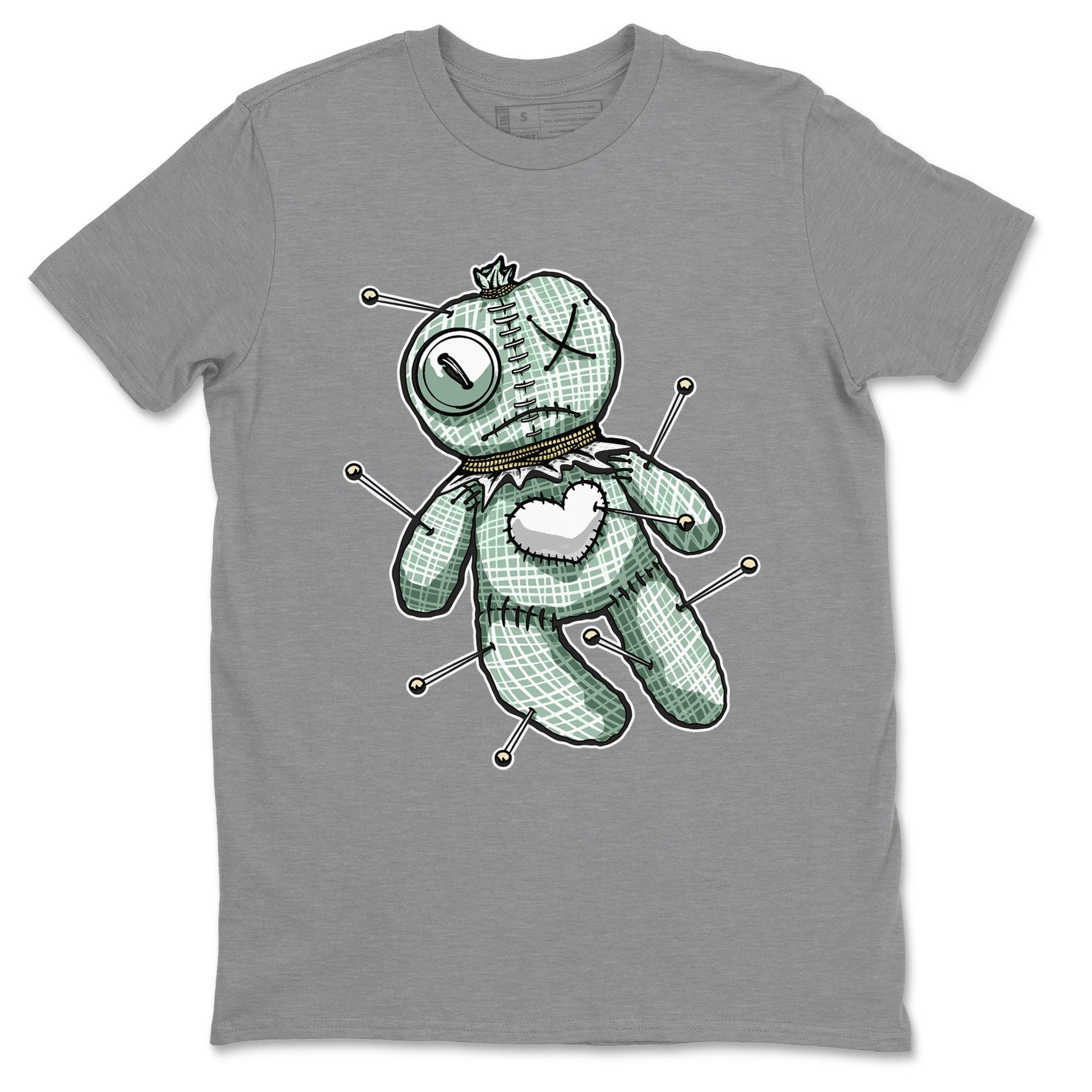 Dunk Mica Green unique Halloween sneaker tee Linen Voodoo Doll Sneaker Tees Dunk Low Mica Green Sneaker Release Tees Unisex Shirts Heather Grey 2