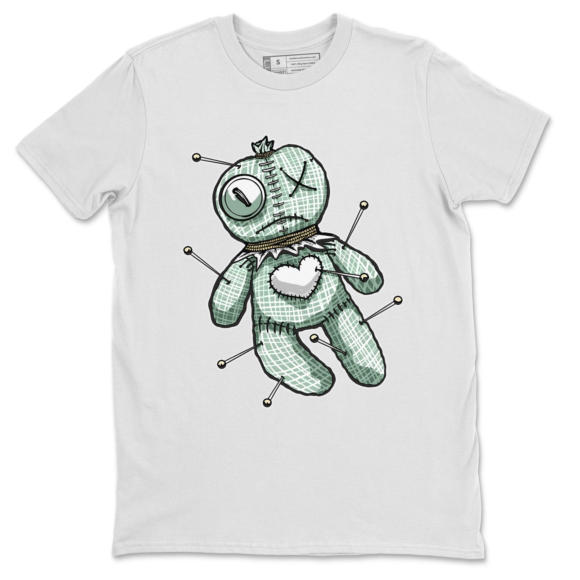 Dunk Mica Green unique Halloween sneaker tee Linen Voodoo Doll Sneaker Tees Dunk Low Mica Green Sneaker Release Tees Unisex Shirts White 2