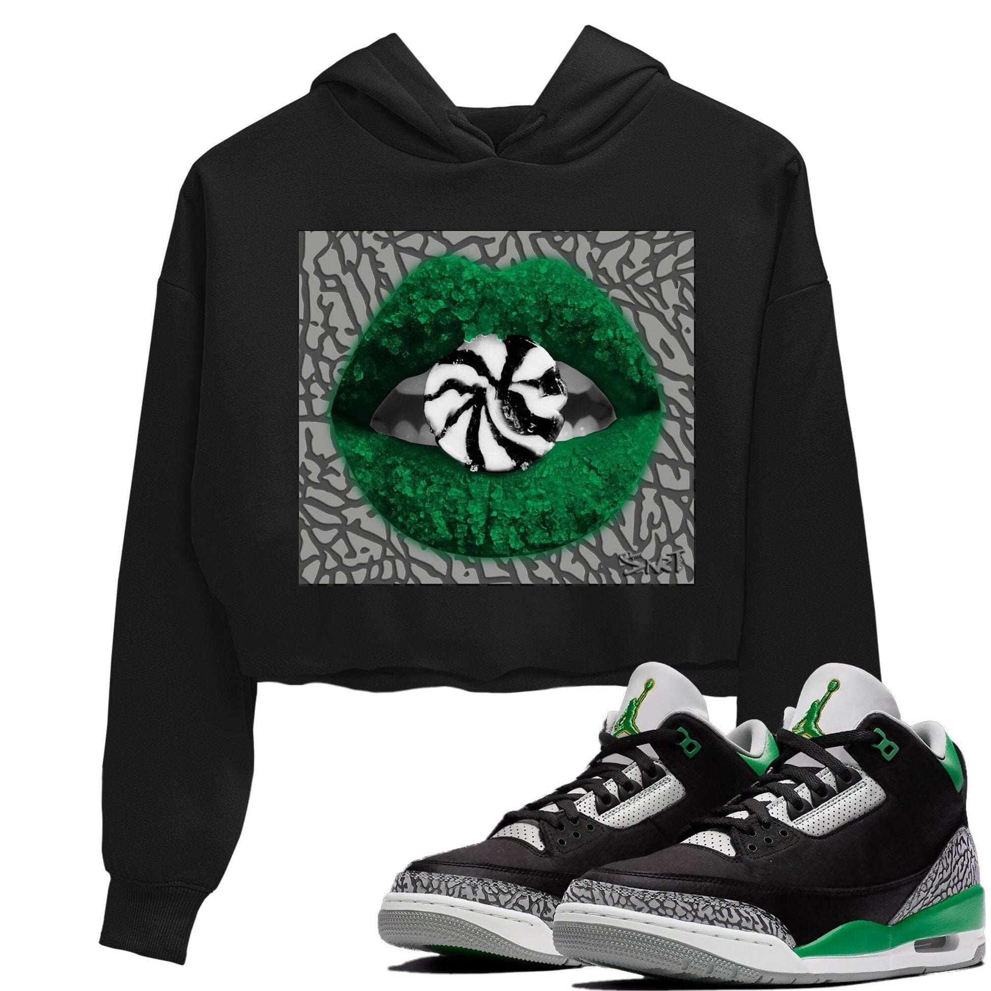 Jordan 3 Pine Green Sneaker Match Tees Lips Candy Sneaker Tees Jordan 3 Pine Green Sneaker Release Tees Women's Shirts