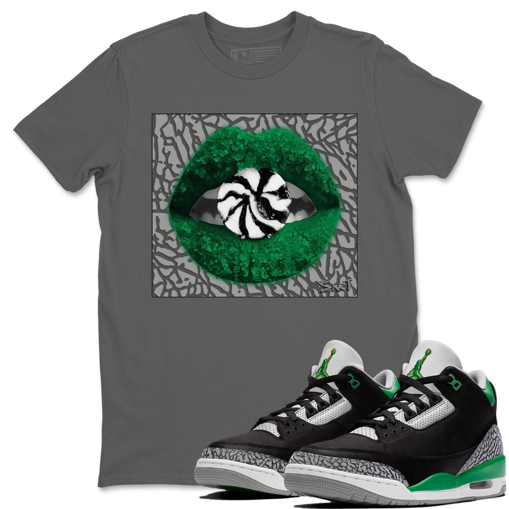 Jordan 3 Pine Green Sneaker Match Tees Lips Candy Sneaker Tees Jordan 3 Pine Green Sneaker Release Tees Unisex Shirts