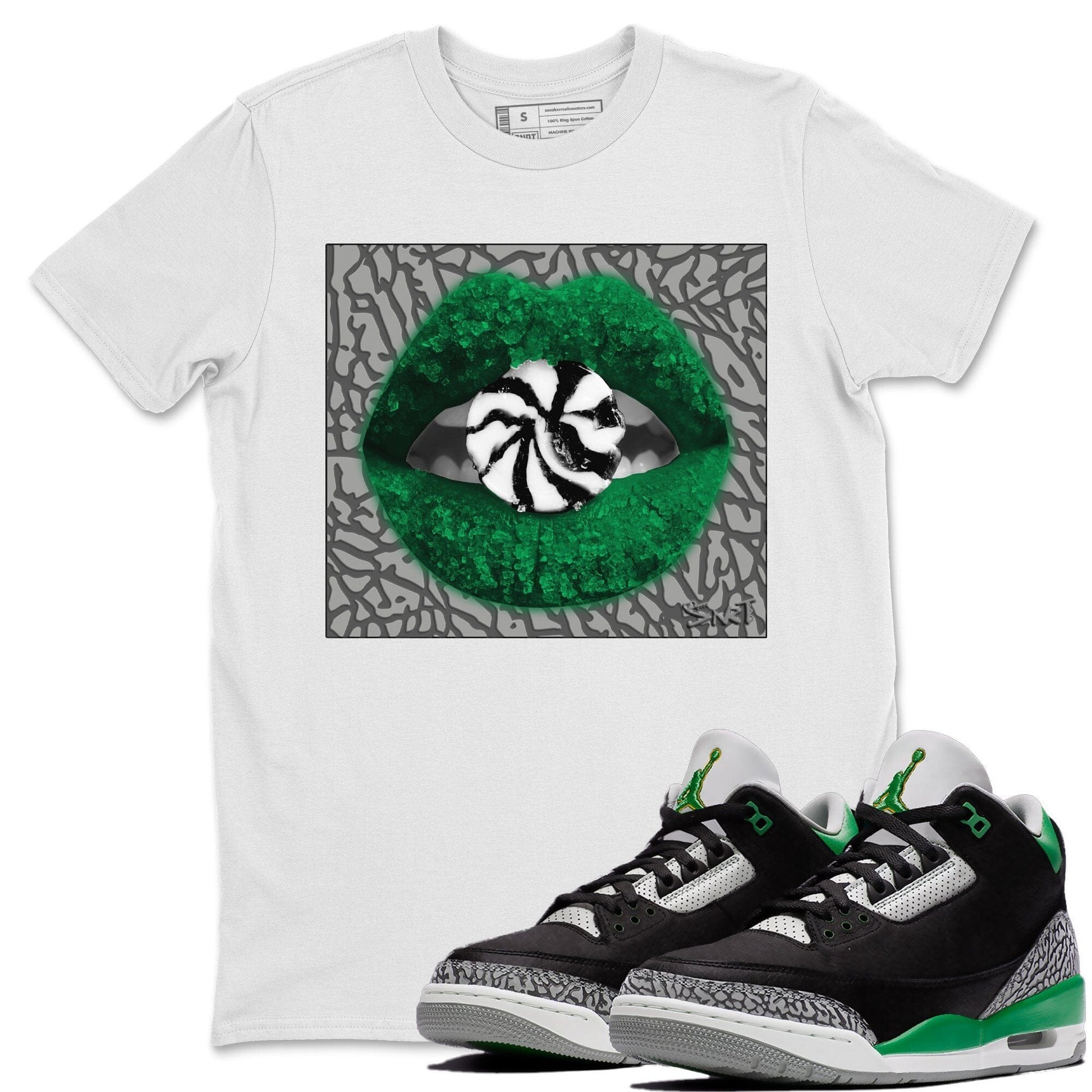 Jordan 3 Pine Green Sneaker Match Tees Lips Candy Sneaker Tees Jordan 3 Pine Green Sneaker Release Tees Unisex Shirts