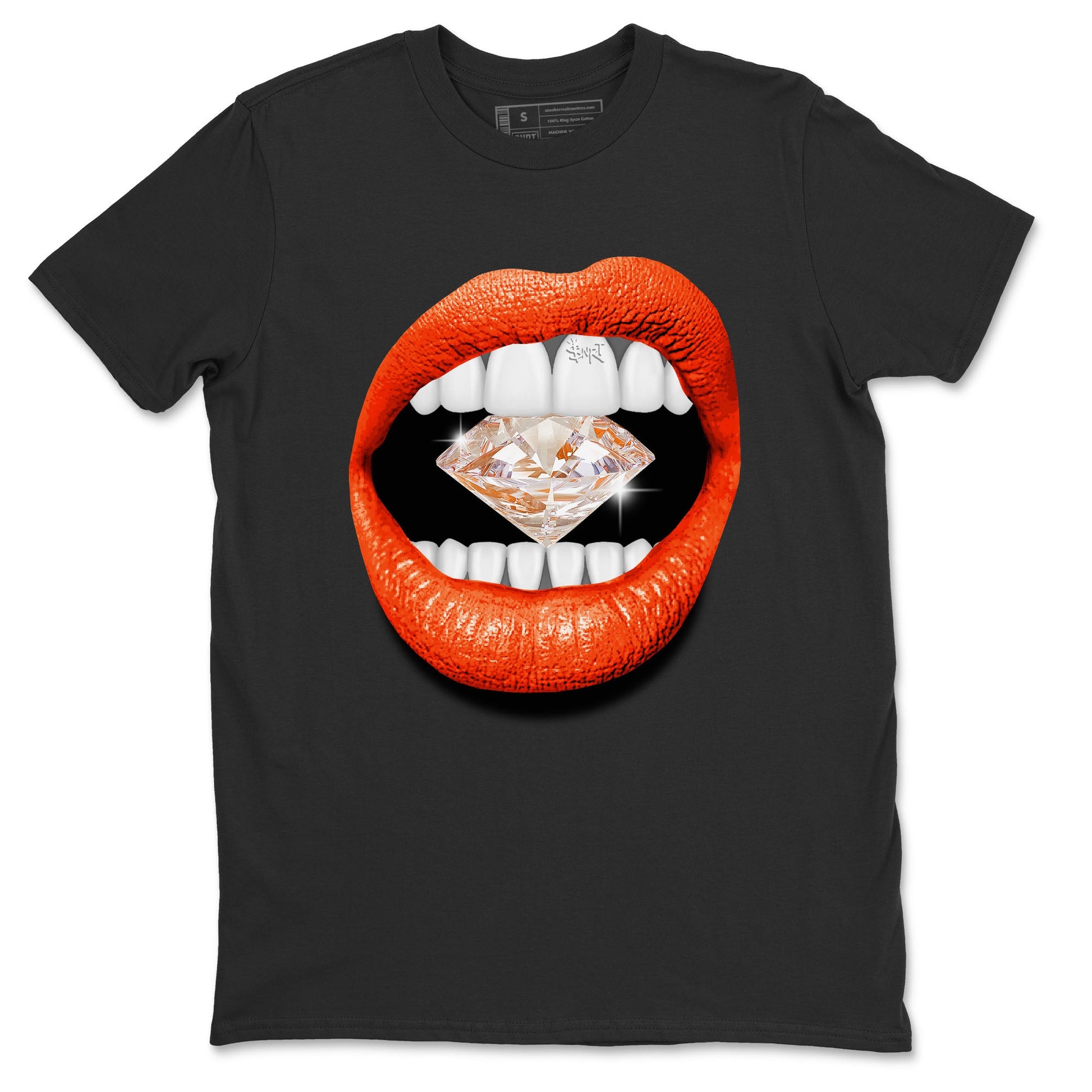 Air Jordan 12 Brilliant Orange Sneaker Match Tees Lips Diamond Sneaker Tees Air Jordan 12 WMNS Brilliant Orange Tees Unisex Shirts Black 2
