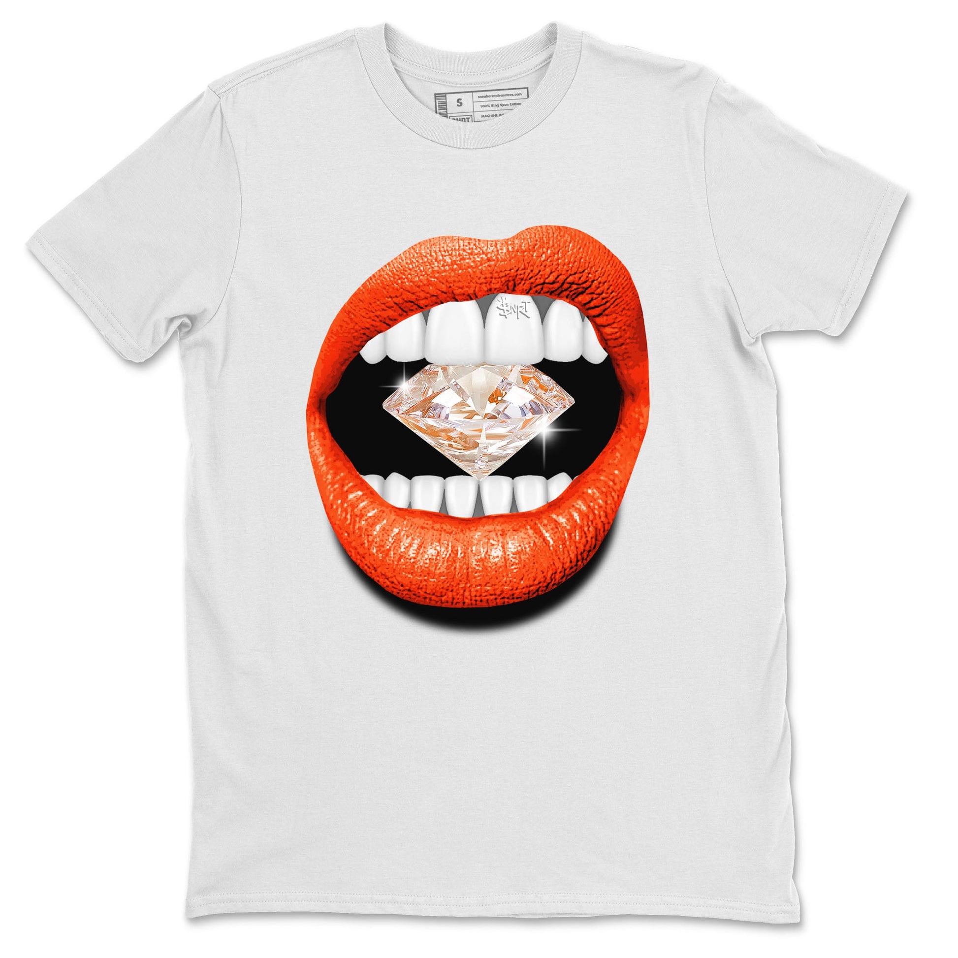 Air Jordan 12 Brilliant Orange Sneaker Match Tees Lips Diamond Sneaker Tees Air Jordan 12 WMNS Brilliant Orange Tees Unisex Shirts White 2