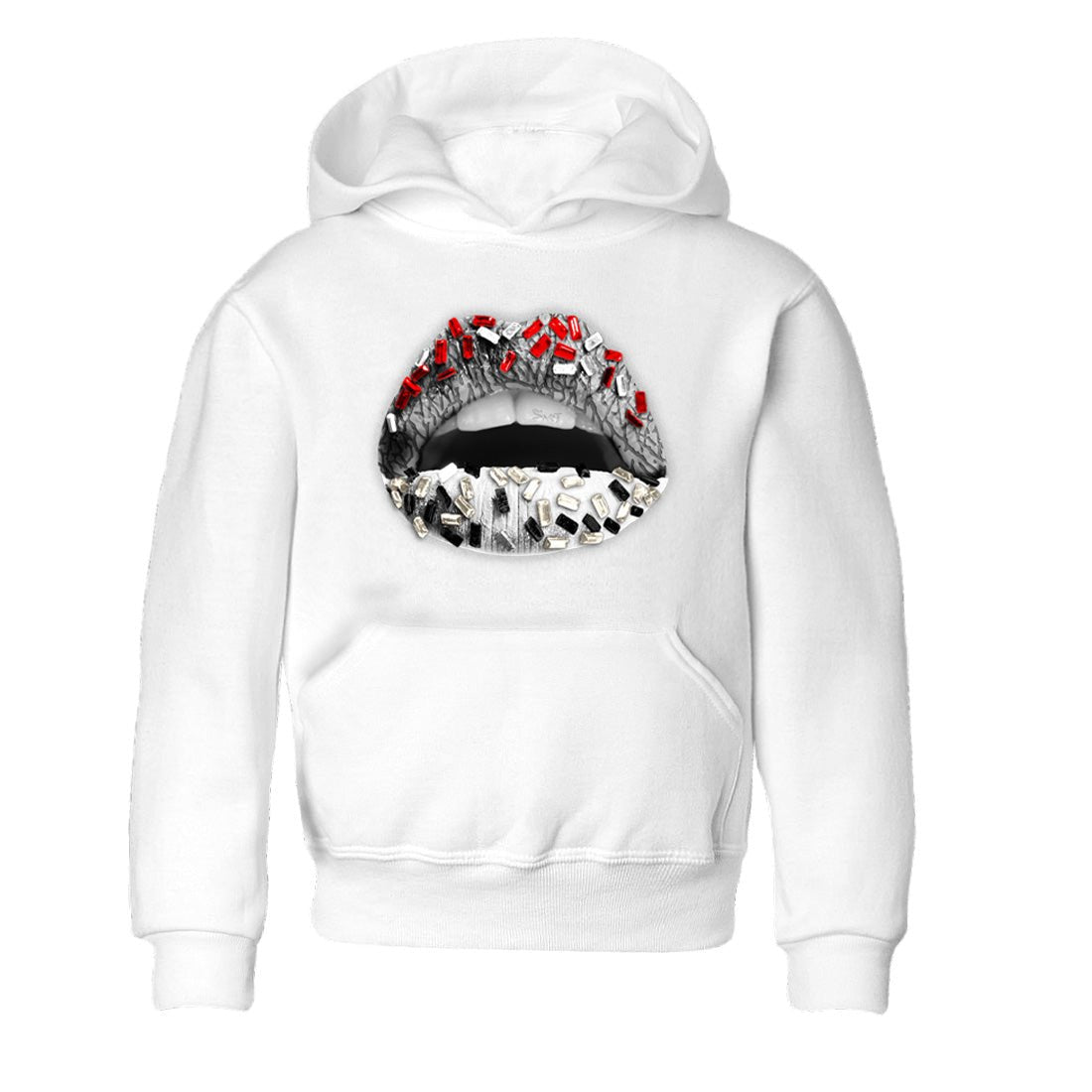 Air Jordan 3 White Cement Sneaker Match Tees Lips Jewel Sneaker Tees Air Jordan 3 Retro White Cement Sneaker Release Tees Kids Shirts White 2