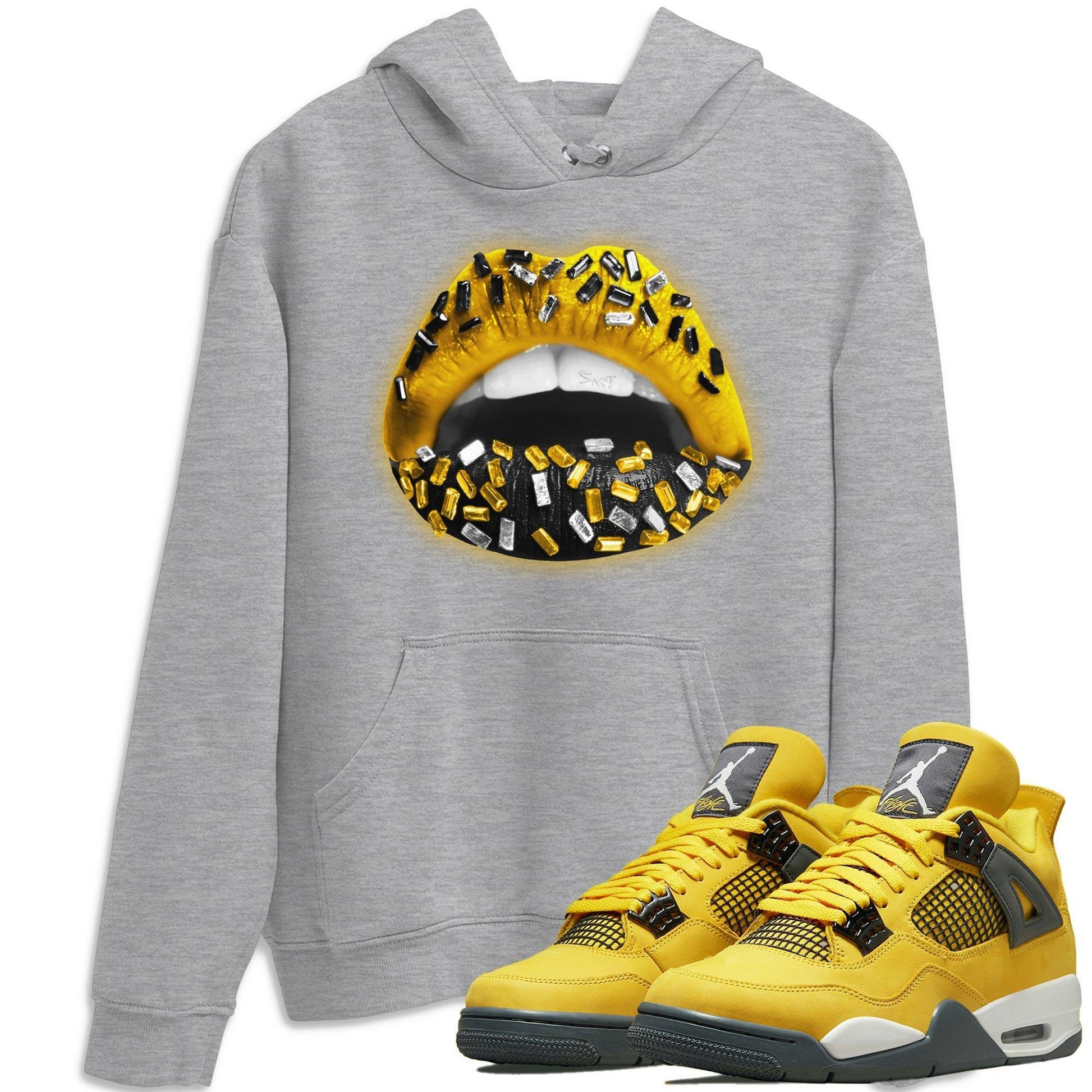 Jordan 4 Lightning Sneaker Match Tees Lips Jewel Sneaker Tees Jordan 4 Lightning Sneaker Release Tees Unisex Shirts
