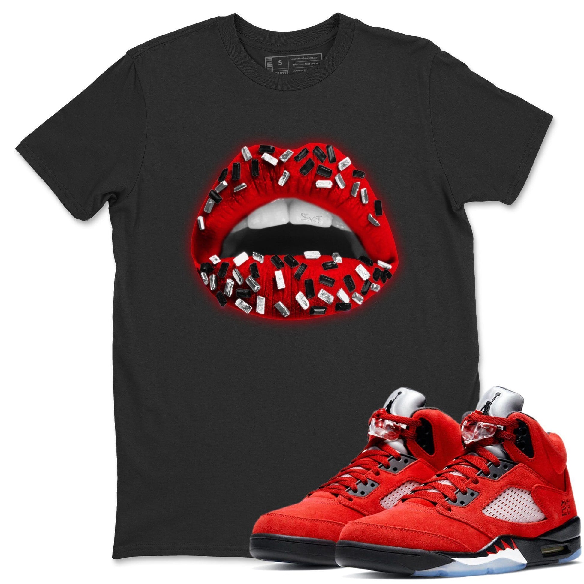 Jordan 5 Raging Bull Sneaker Match Tees Lips Jewel Sneaker Tees Jordan 5 Raging Bull Sneaker Release Tees Unisex Shirts