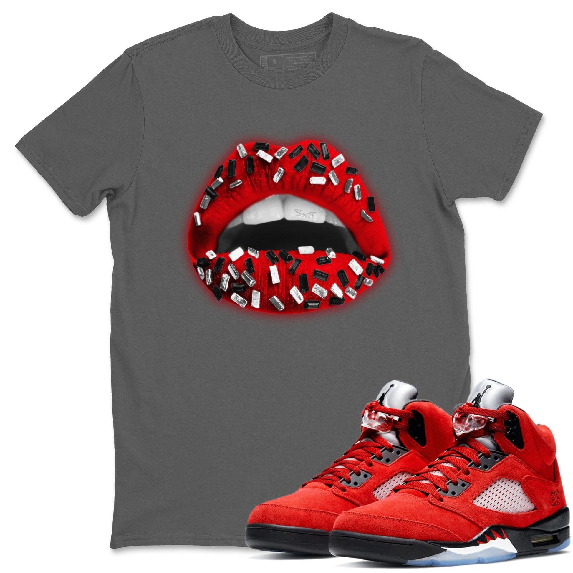 Jordan 5 Raging Bull Sneaker Match Tees Lips Jewel Sneaker Tees Jordan 5 Raging Bull Sneaker Release Tees Unisex Shirts