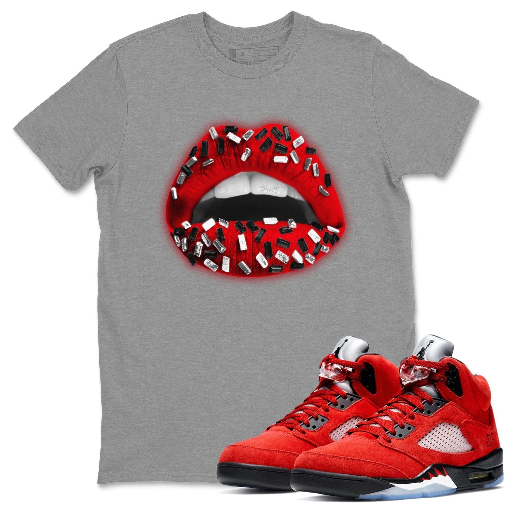Jordan 5 Raging Bull Sneaker Match Tees Lips Jewel Sneaker Tees Jordan 5 Raging Bull Sneaker Release Tees Unisex Shirts