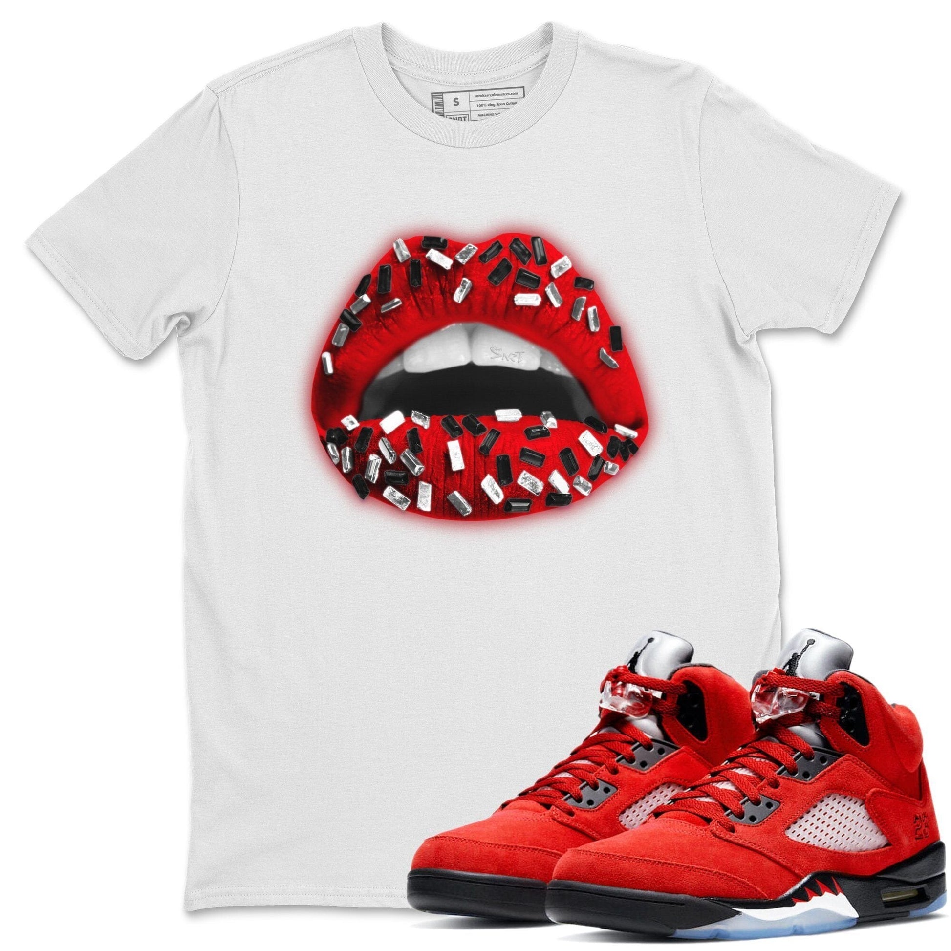 Jordan 5 Raging Bull Sneaker Match Tees Lips Jewel Sneaker Tees Jordan 5 Raging Bull Sneaker Release Tees Unisex Shirts