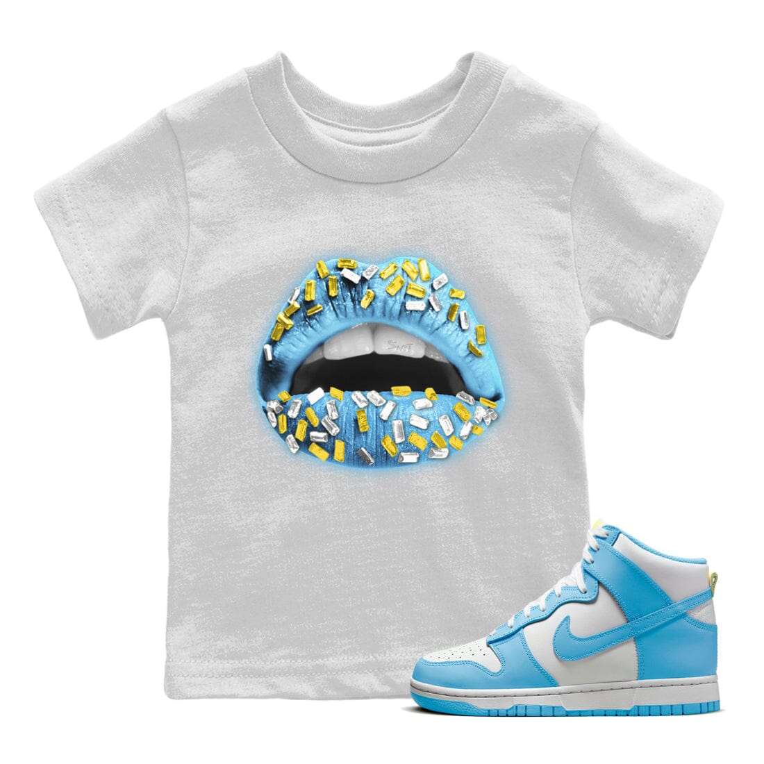 Dunk Blue Chill Sneaker Match Tees Lips Jewel Sneaker Tees Dunk Blue Chill Sneaker Release Tees Kids Shirts
