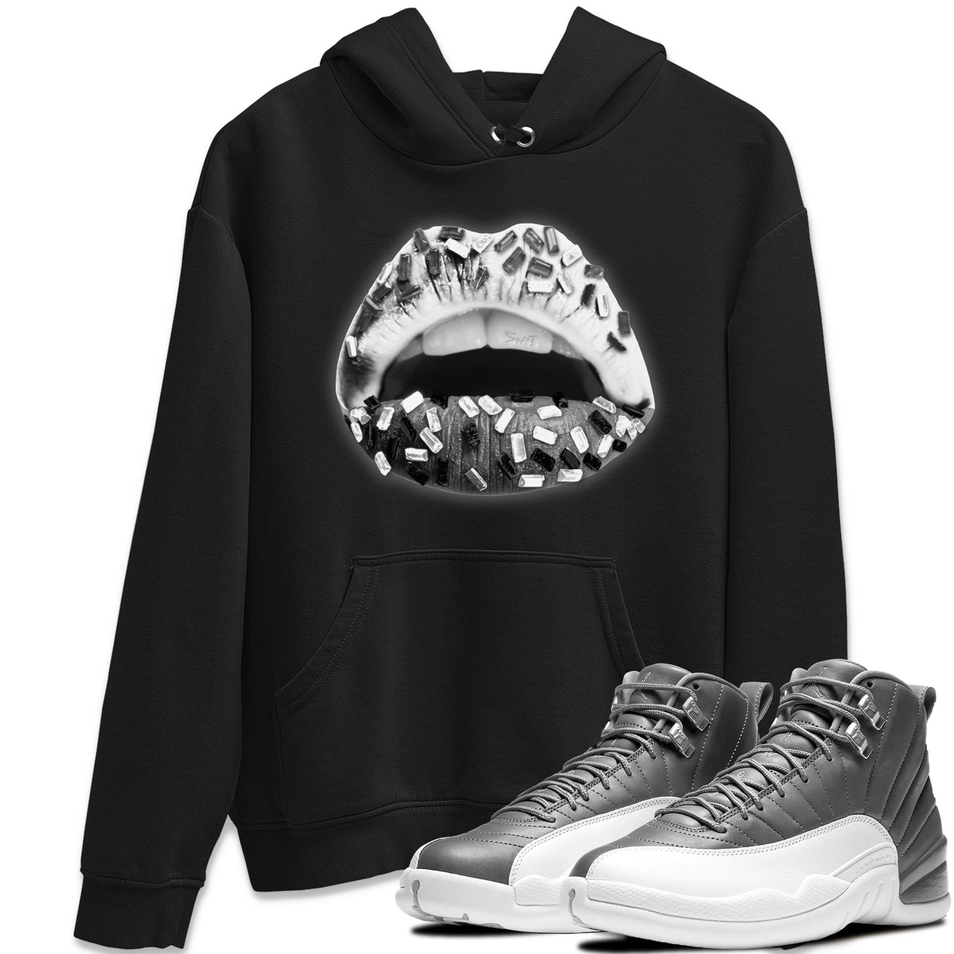 Jordan 12 Stealth Sneaker Match Tees Lips Jewel Sneaker Tees Jordan 12 Stealth Sneaker Release Tees Unisex Shirts
