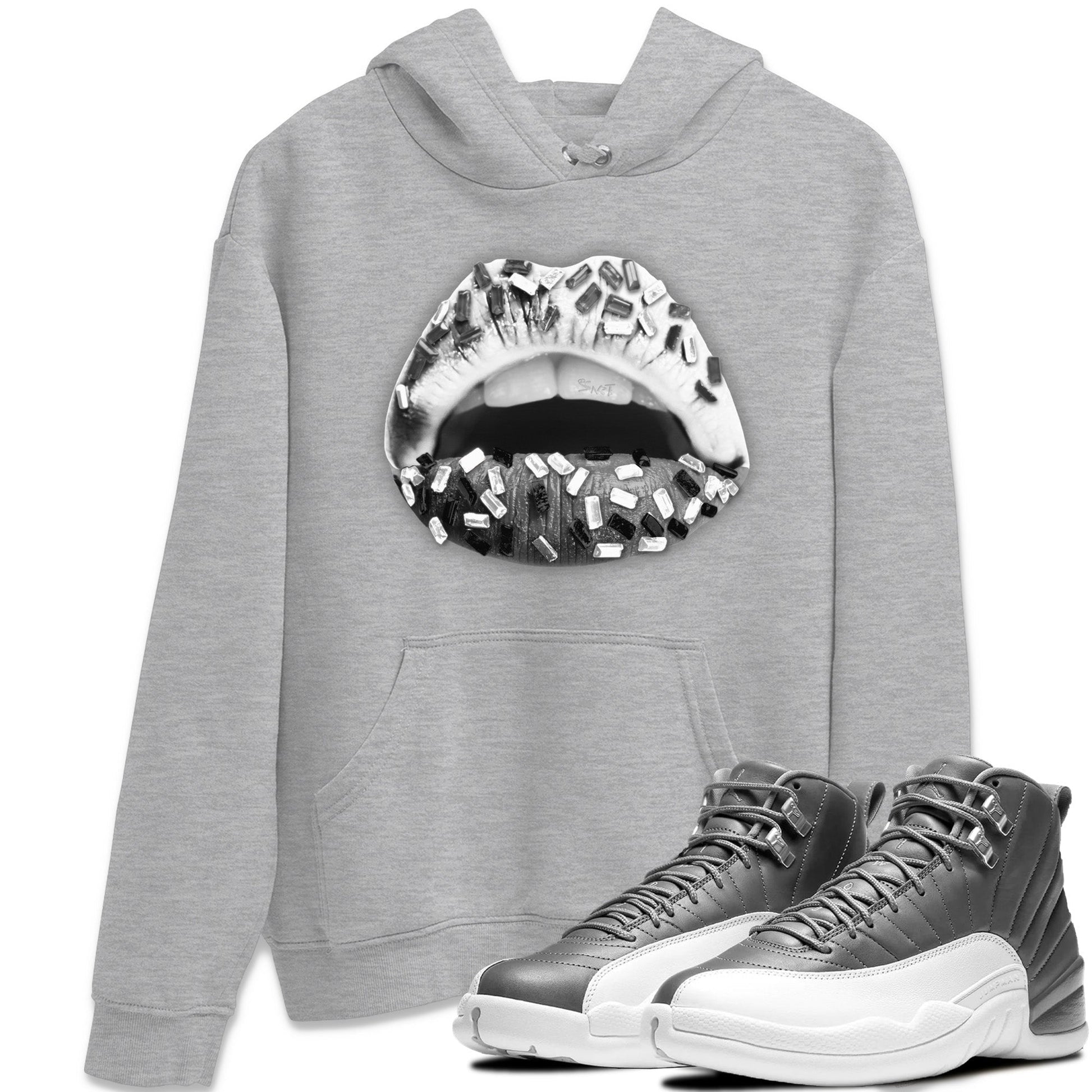 Jordan 12 Stealth Sneaker Match Tees Lips Jewel Sneaker Tees Jordan 12 Stealth Sneaker Release Tees Unisex Shirts