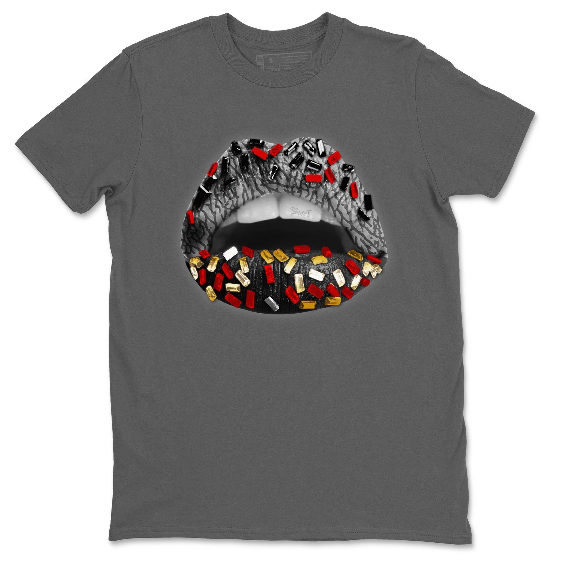 Jordan 3 Black Gold Sneaker Match Tees Lips Jewel Sneaker Tees Jordan 3 Black Gold Sneaker Release Tees Unisex Shirts