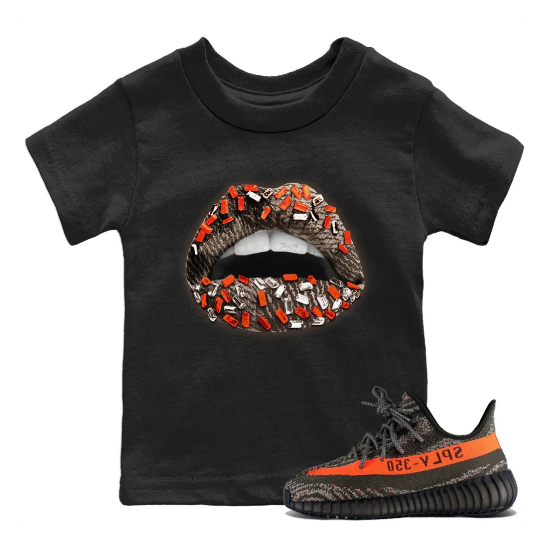 Yeezy 350 Carbon Beluga Sneaker Match Tees Lips Jewel Sneaker Tees Yeezy 350 Carbon Beluga Sneaker Release Tees Kids Shirts
