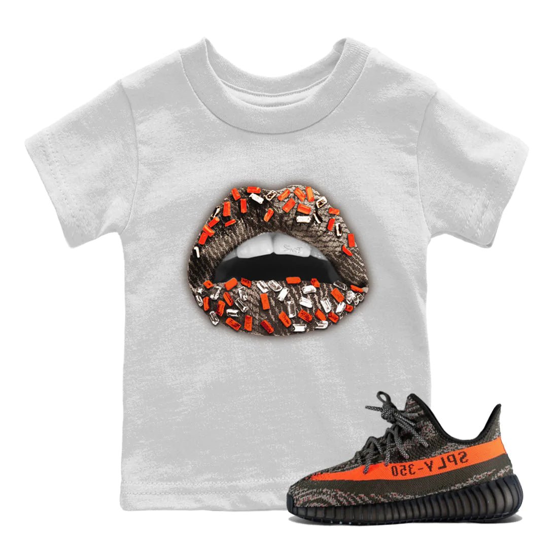 Yeezy 350 Carbon Beluga Sneaker Match Tees Lips Jewel Sneaker Tees Yeezy 350 Carbon Beluga Sneaker Release Tees Kids Shirts
