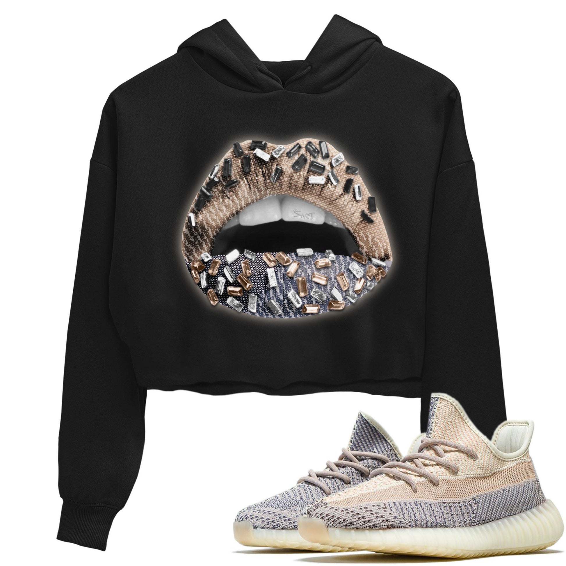 Yeezy 350 Ash Pearl Sneaker Match Tees Lips Jewel Sneaker Tees Yeezy 350 Ash Pearl Sneaker Release Tees Women's Shirts
