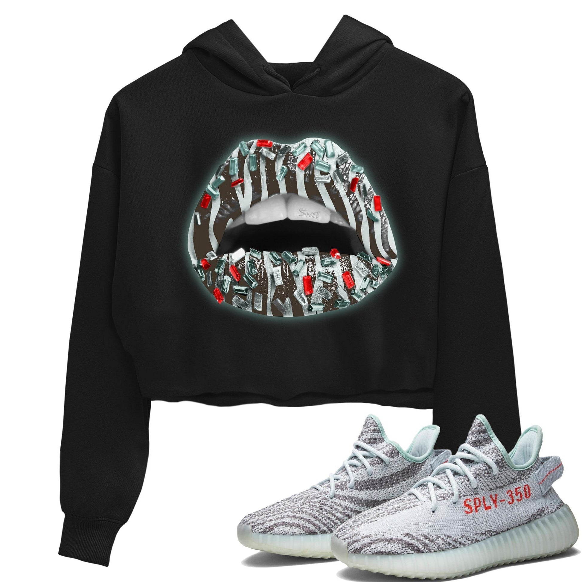 Yeezy 350 Blue Tint Sneaker Match Tees Lips Jewel Sneaker Tees Yeezy 350 Blue Tint Sneaker Release Tees Women's Shirts