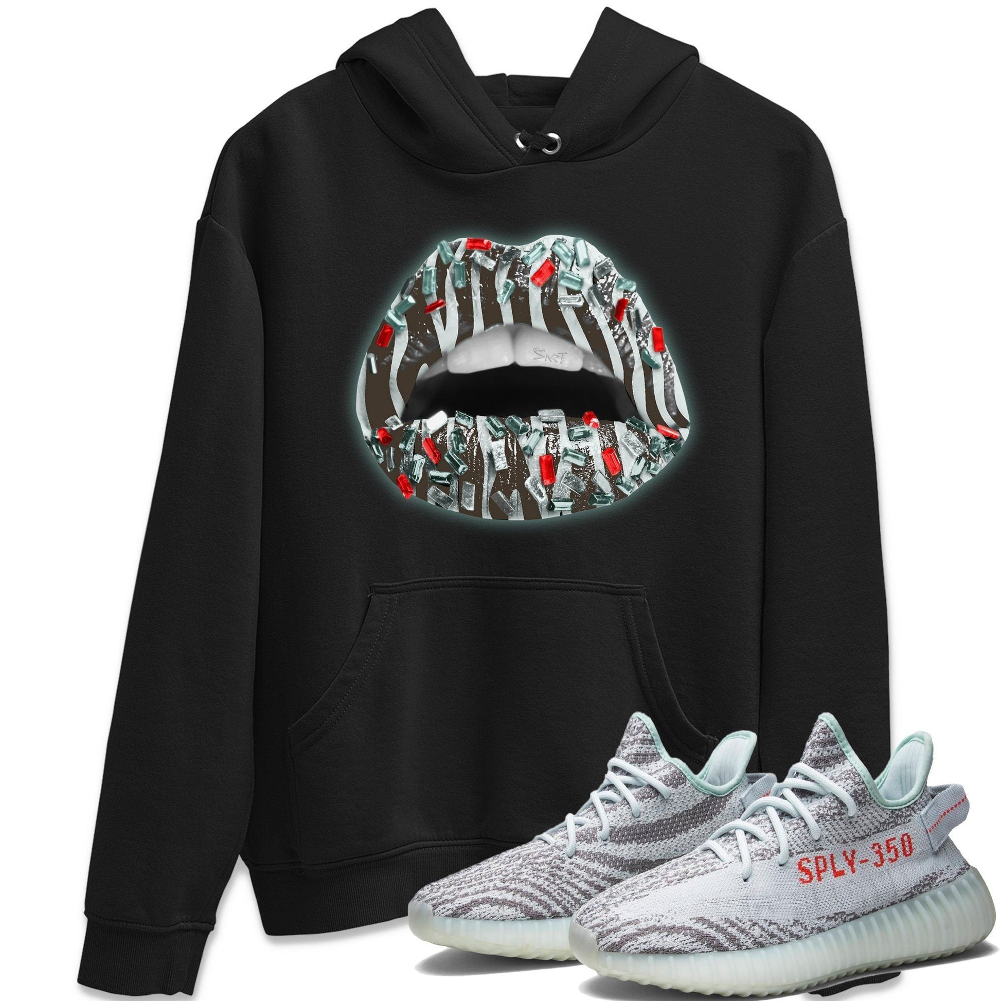 Yeezy 350 Blue Tint Sneaker Match Tees Lips Jewel Sneaker Tees Yeezy 350 Blue Tint Sneaker Release Tees Unisex Shirts